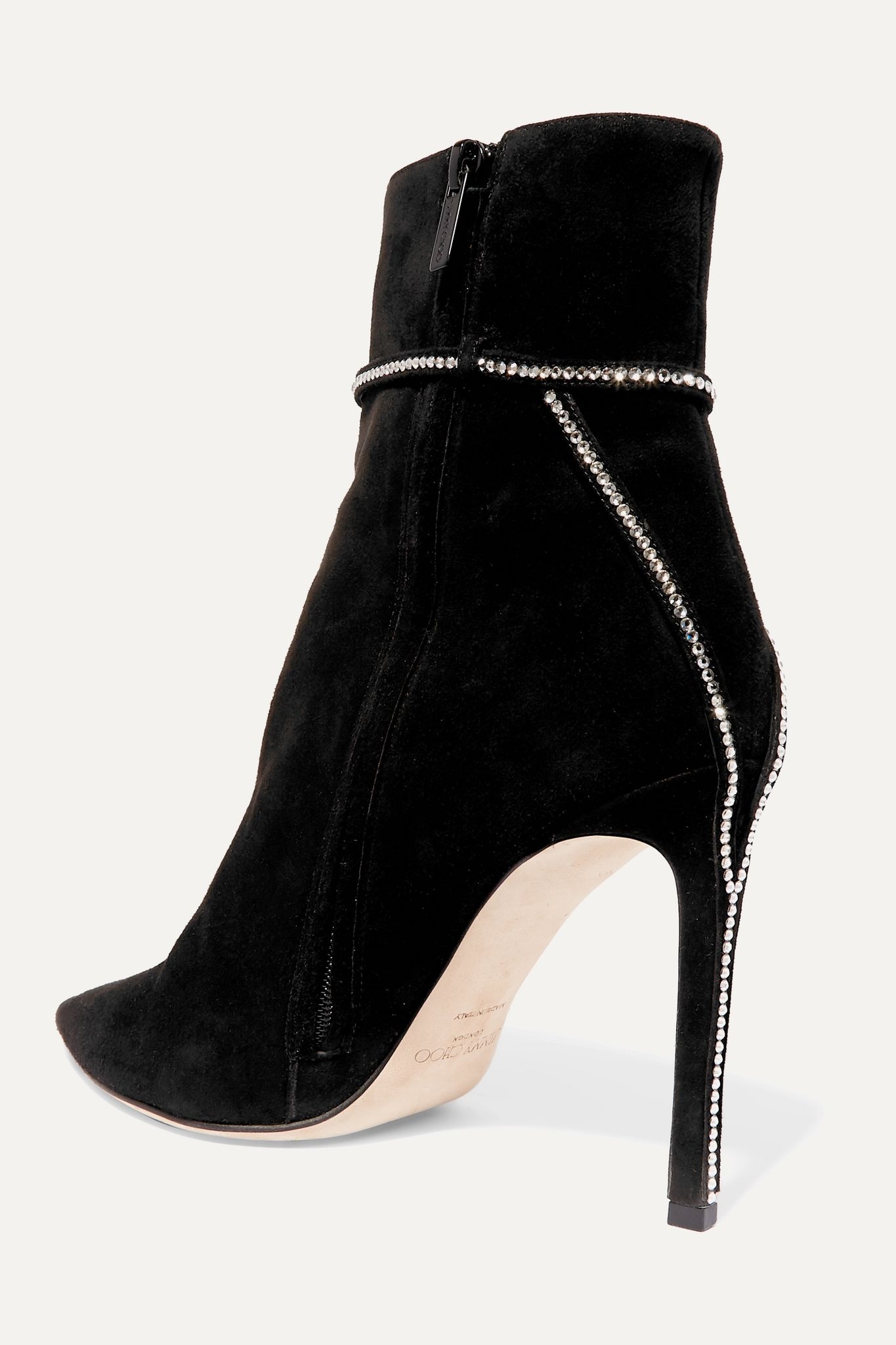 Leille 100 crystal-embellished suede ankle boots - 4