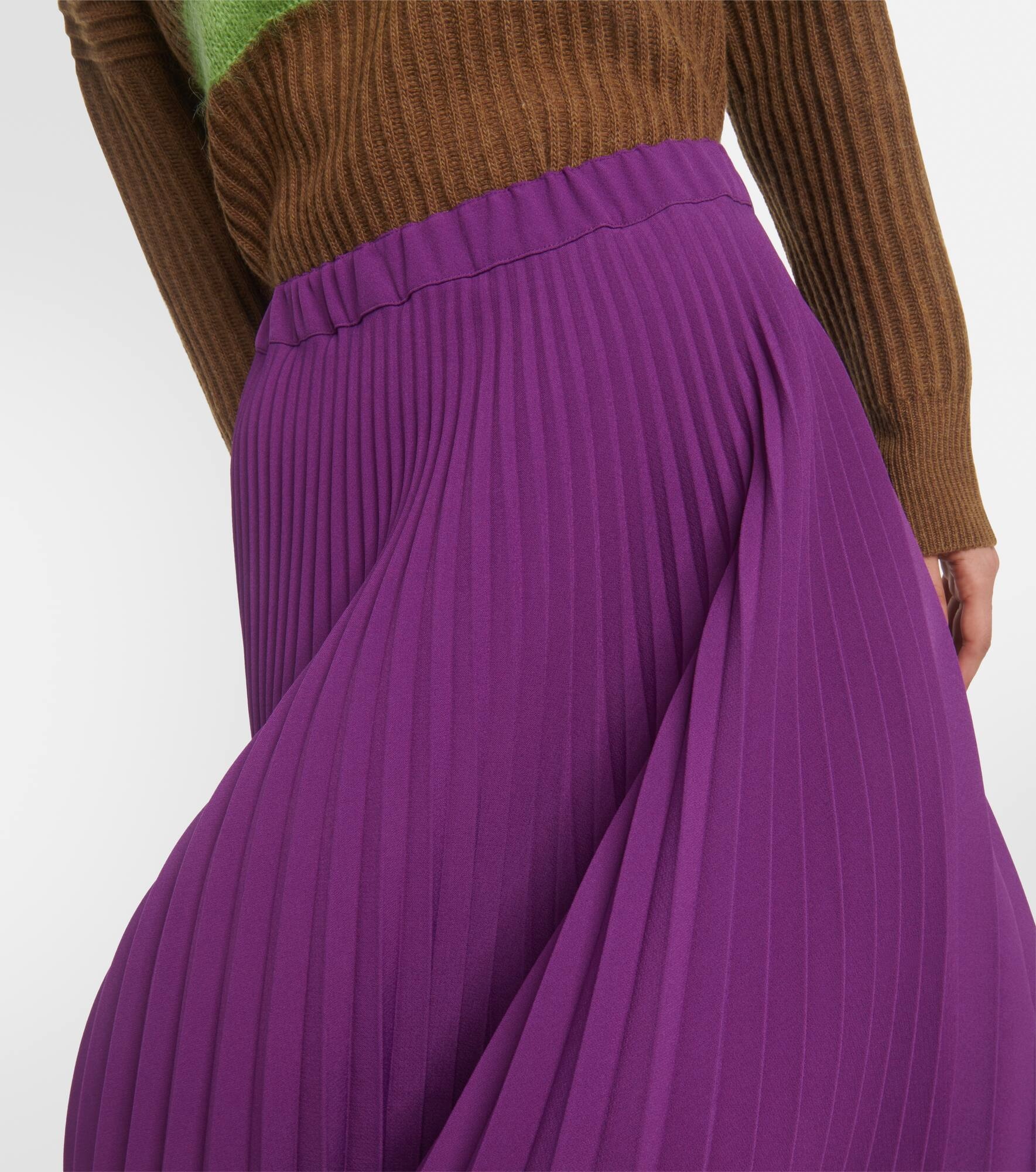 Pleated jersey midi skirt - 4