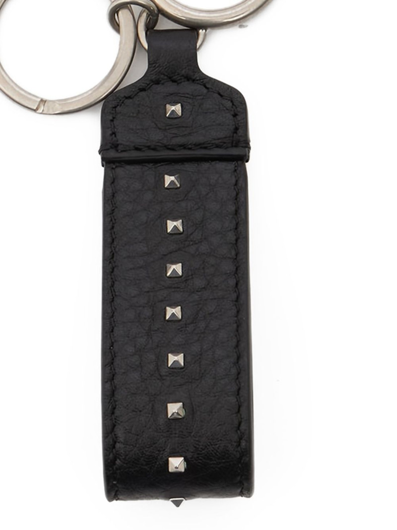 Valentino studded leather keyring outlook