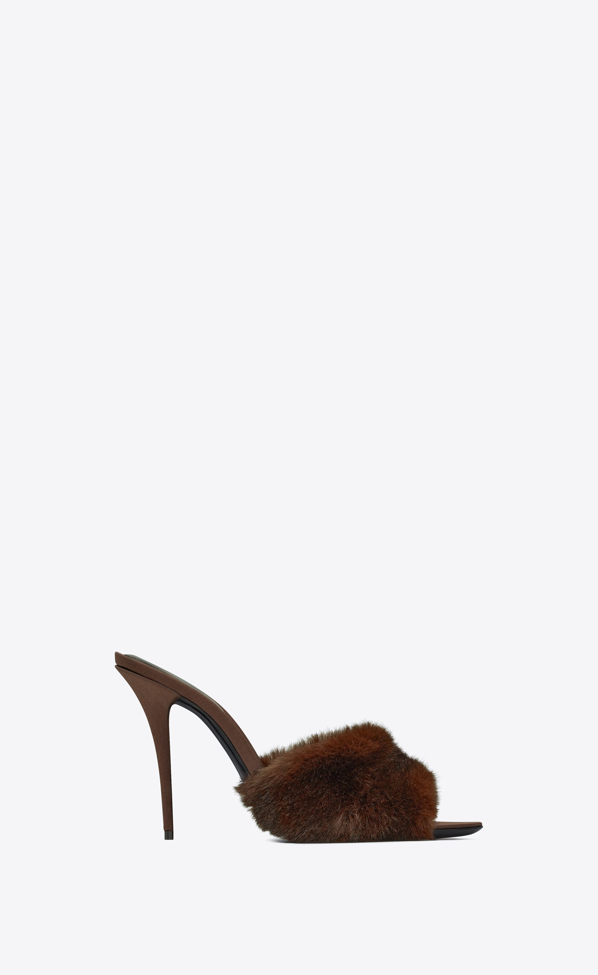 la 16 heeled mules in animal free-fur and smooth leather - 1