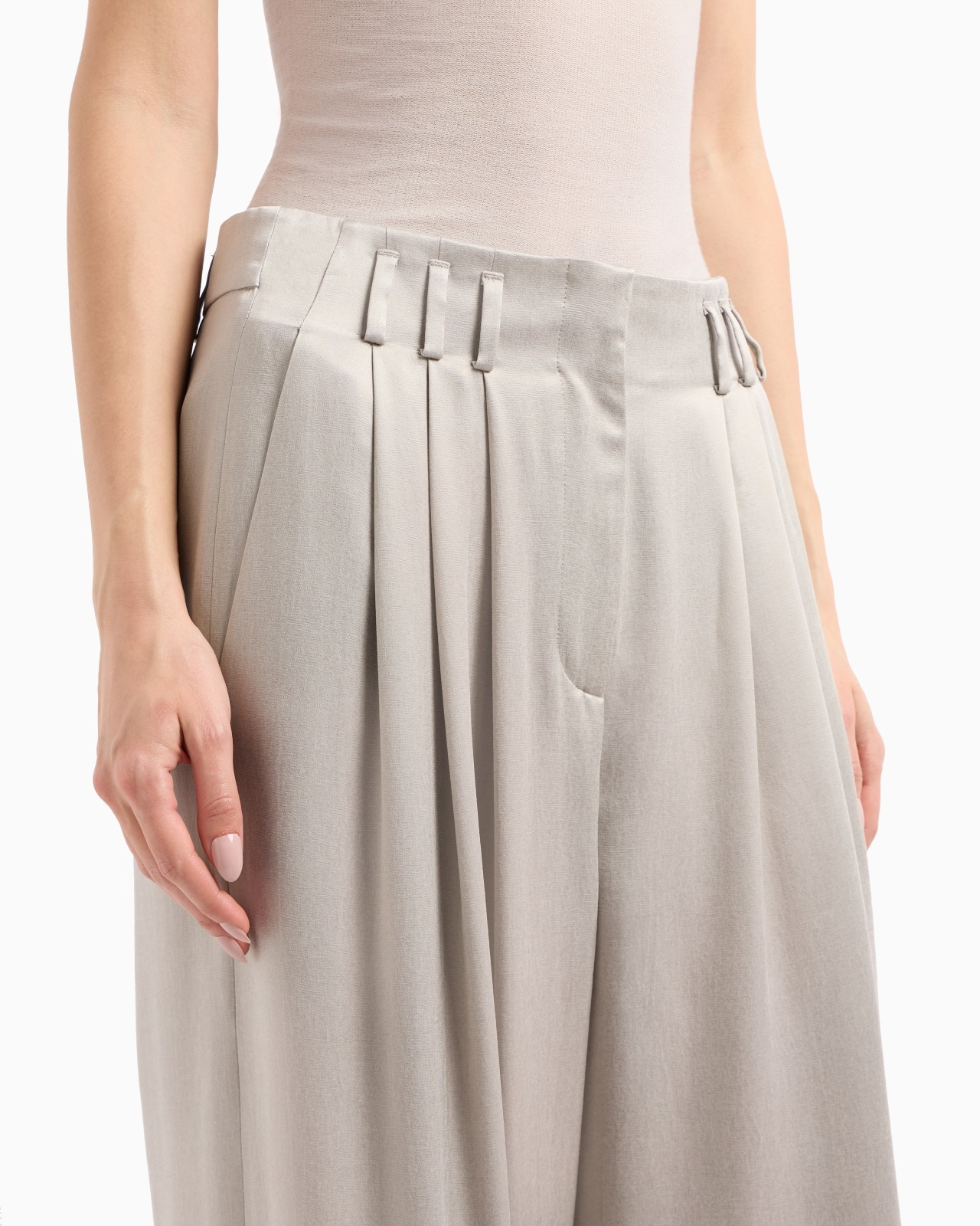 WIDE-LEG VISCOSE AND CUPRO TROUSERS - 5