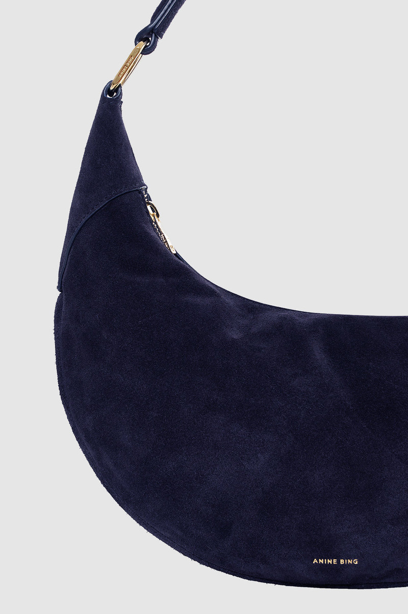 Kate Hobo Bag - Navy Suede 5