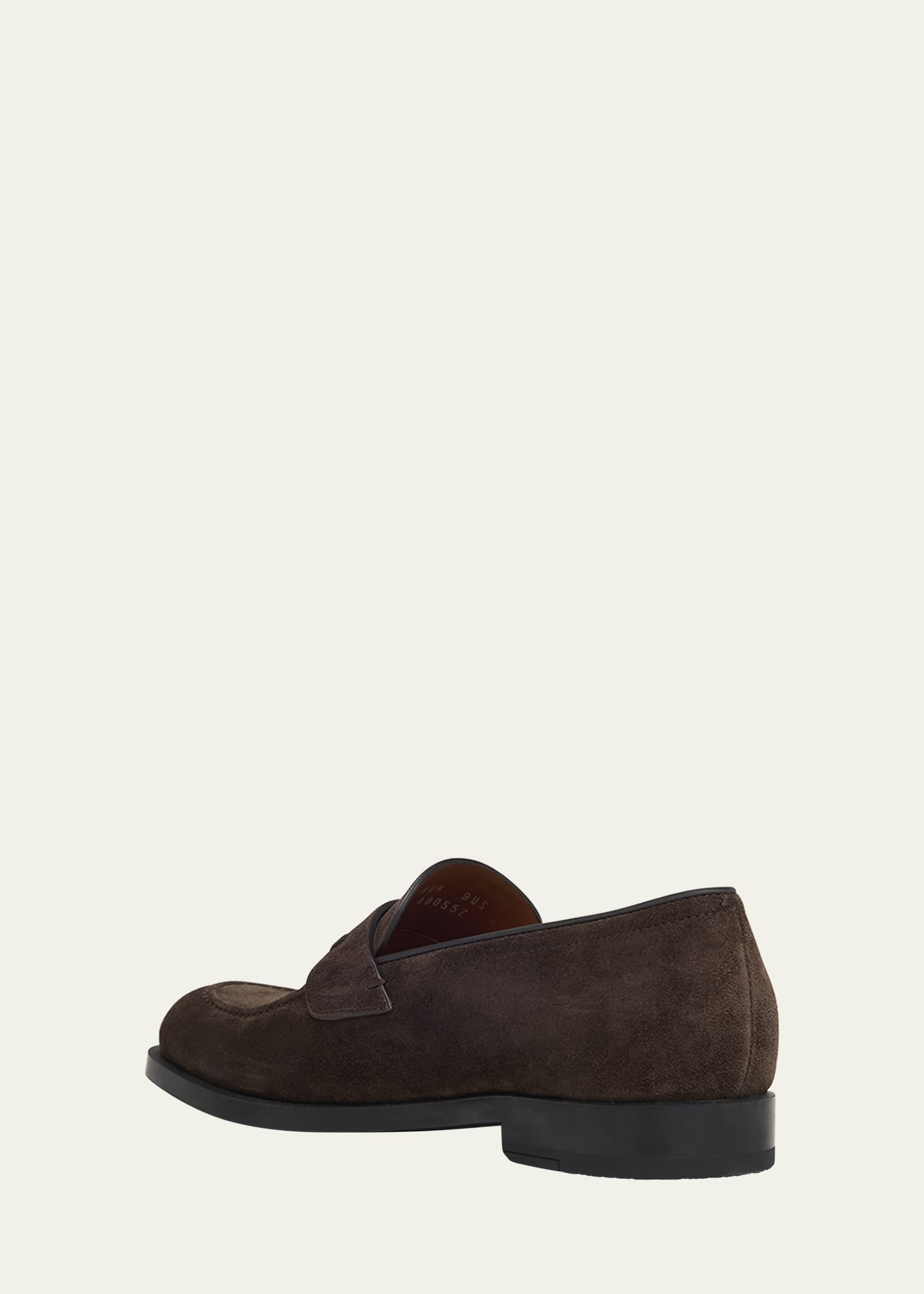 Men's Suede Rubber-Sole Penny Loafers - 2