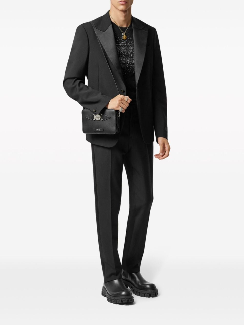 logo--appliquÃ© tapered chino trousers - 2