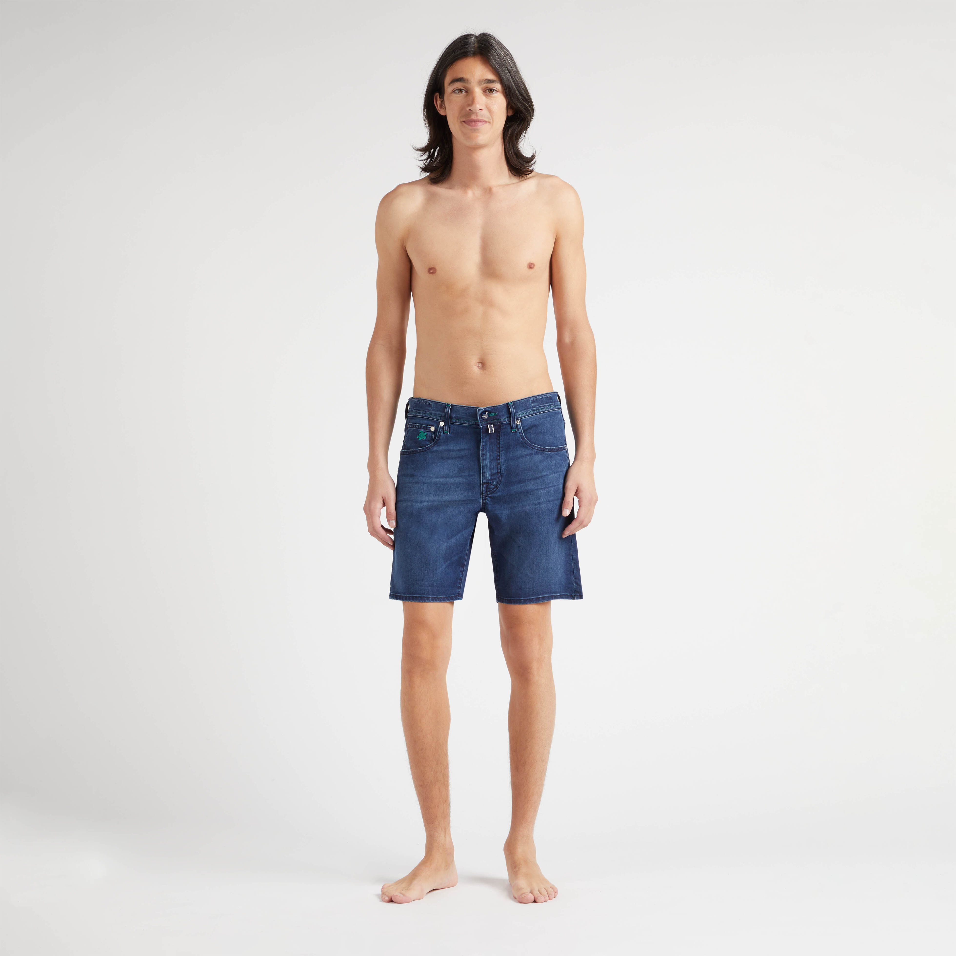 Men Denim Bermuda Shorts Tahiti Turtles - 3