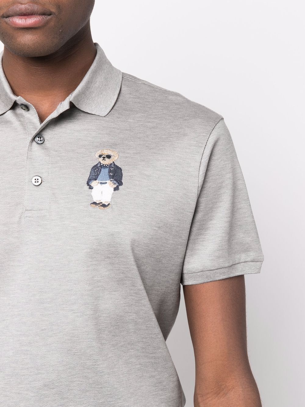 logo-embroidered cotton polo shirt - 5