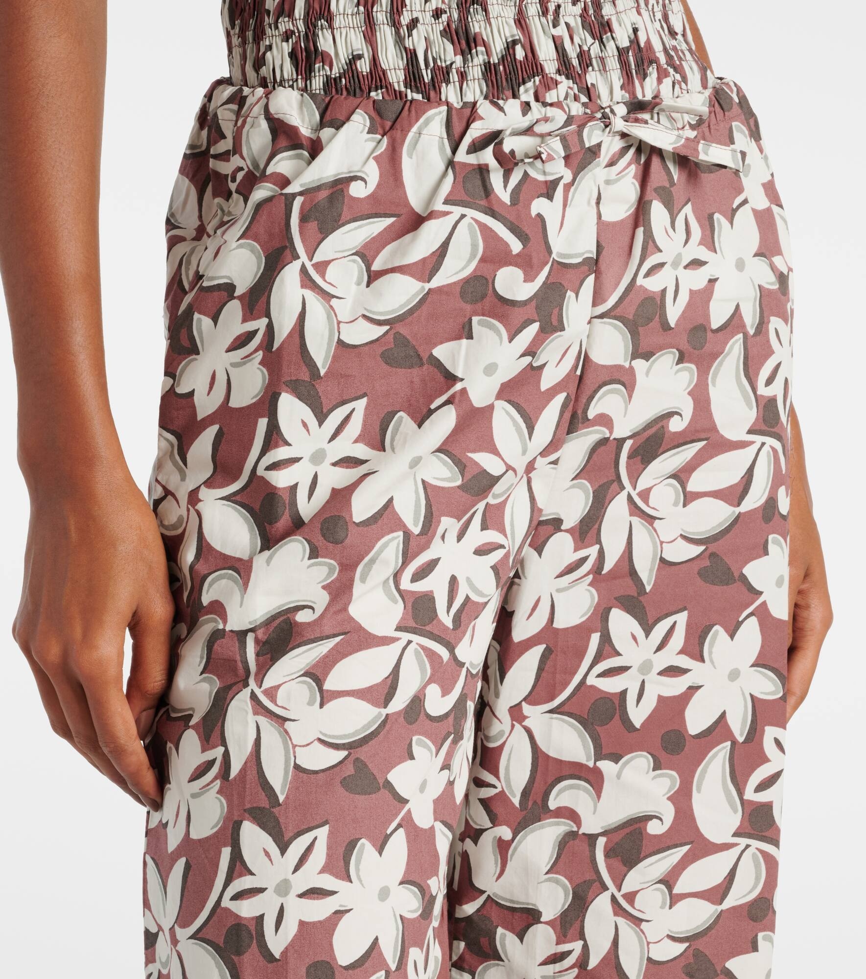 Freja floral cotton wide-leg pants - 4