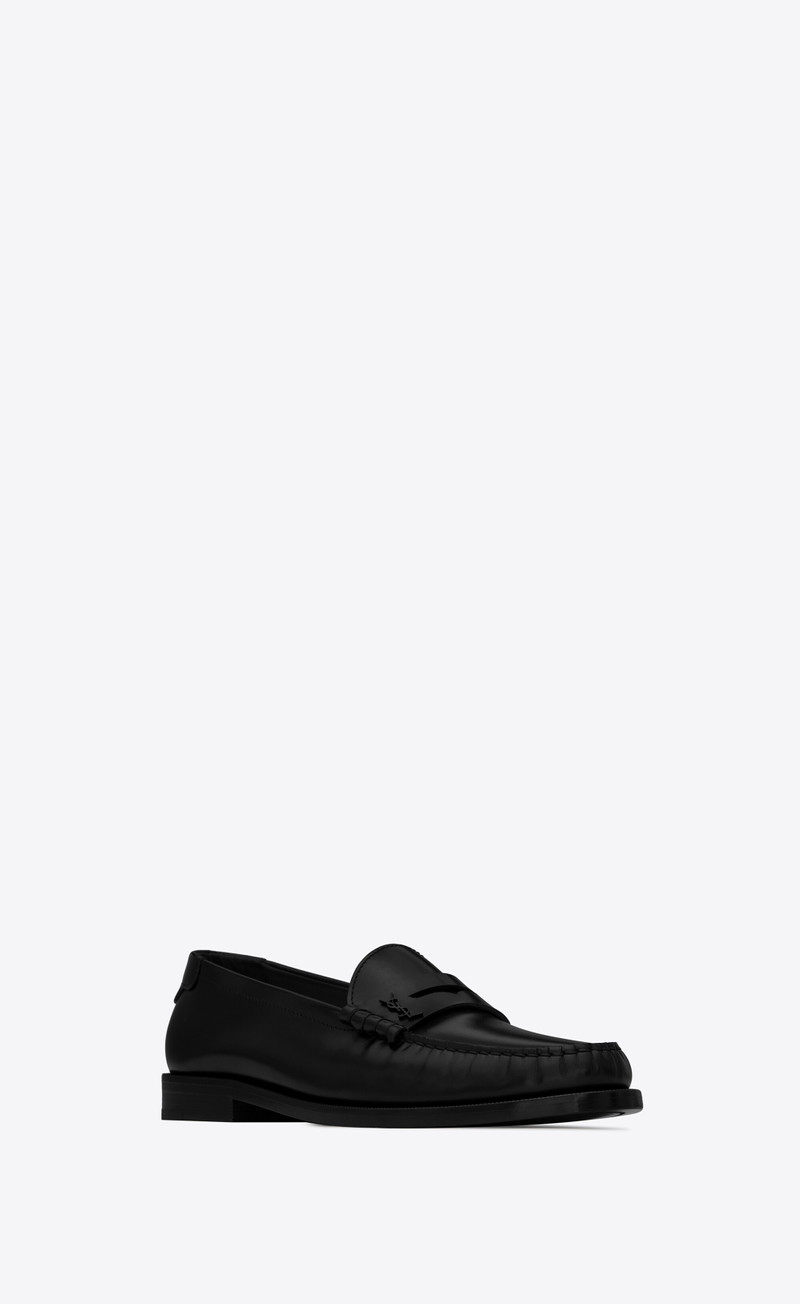 SAINT LAURENT le loafer monogram penny slippers in smooth leather outlook
