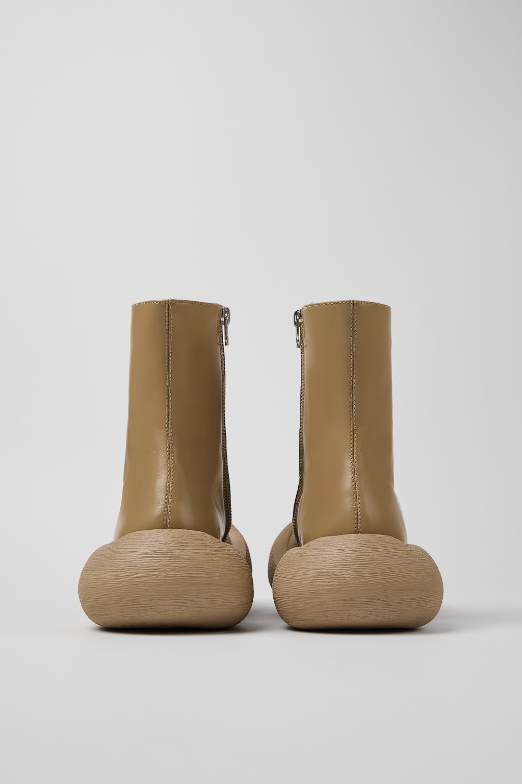 Beige Leather Boots - 3