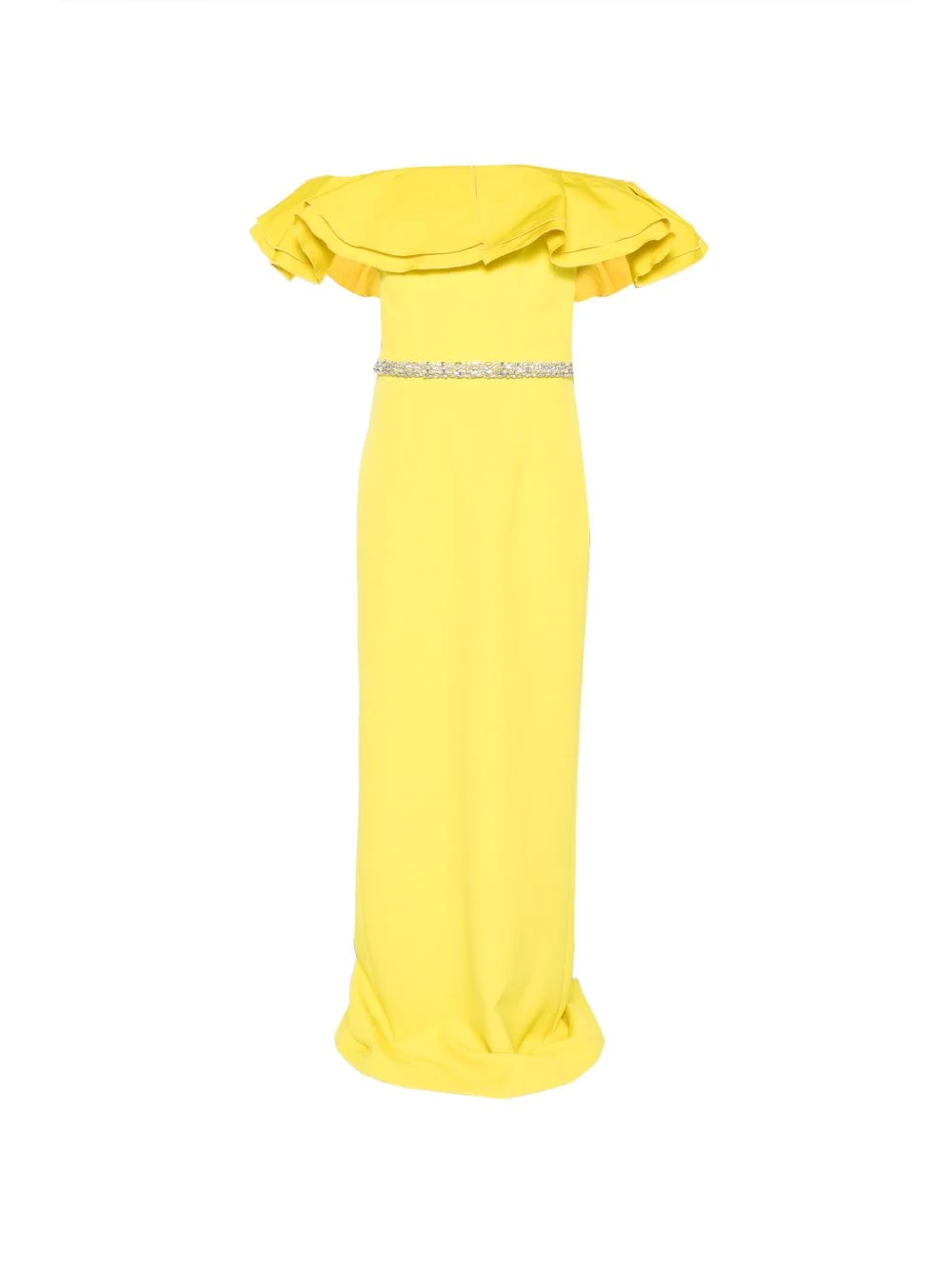 ruffled belted maxi dress - 1