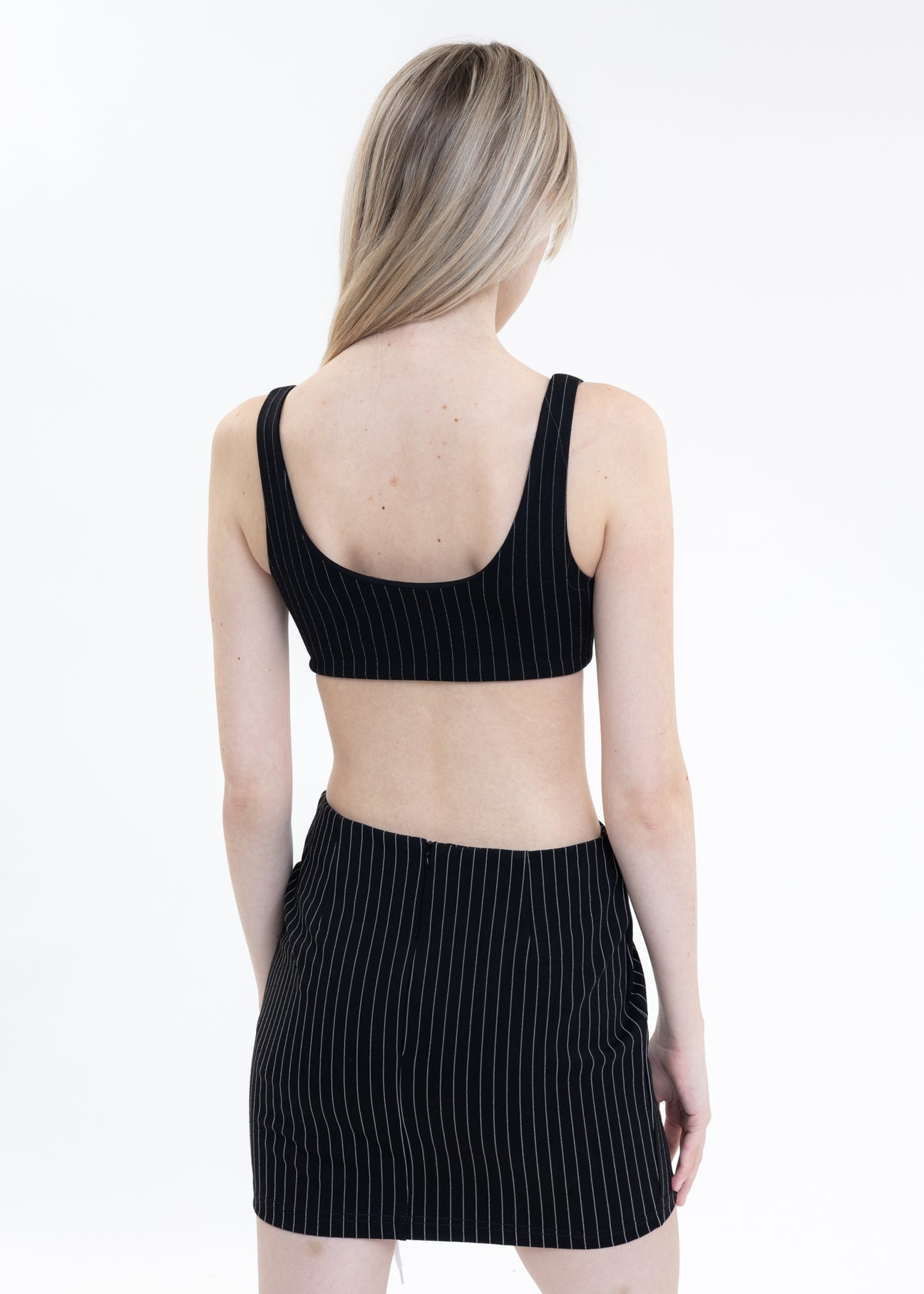 Black Pinstripe Sport Top - 2