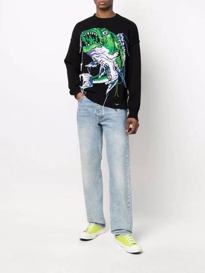 MSGM fish embroidered jumper outlook