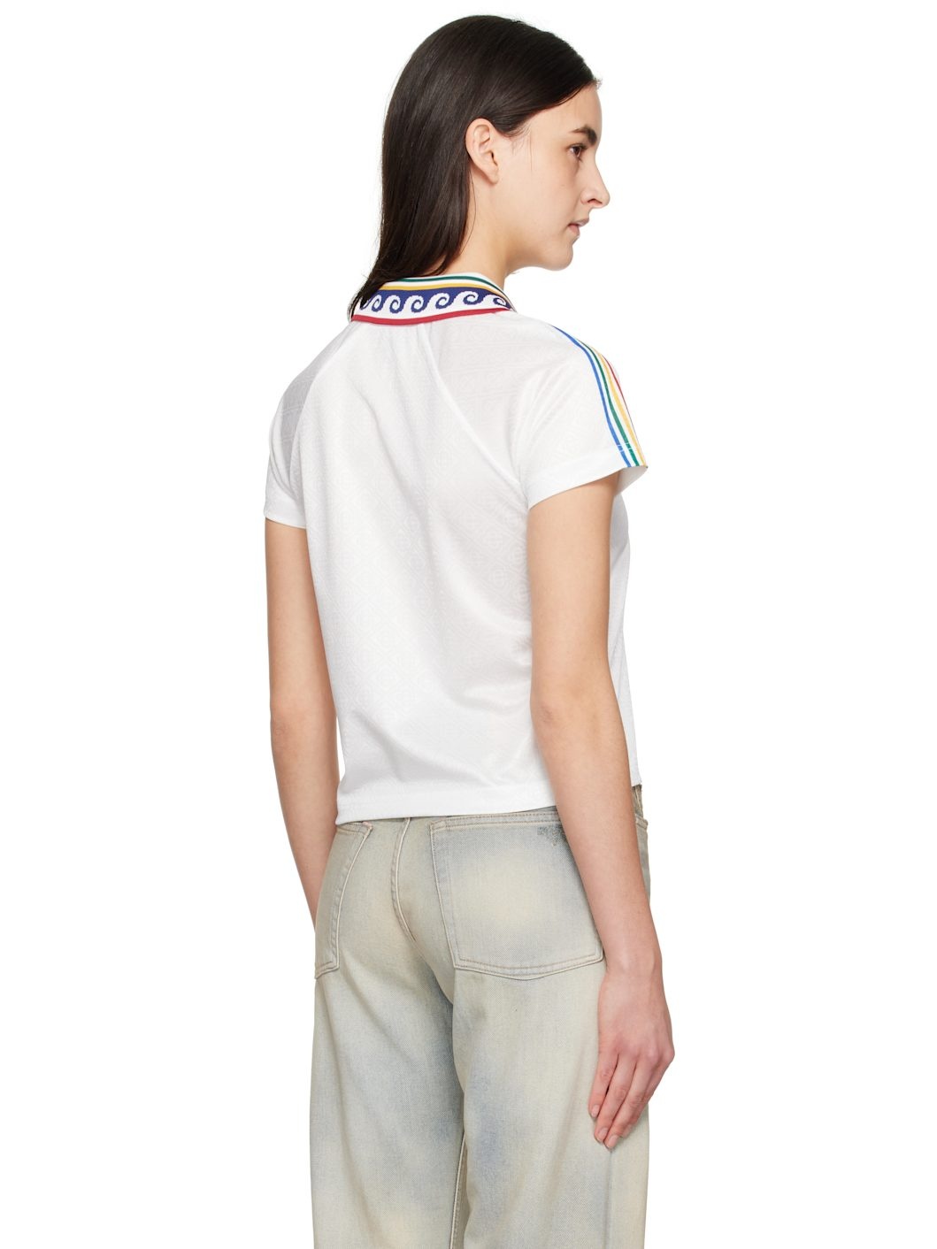 White Jacquard Monogram Football T-shirt - 3