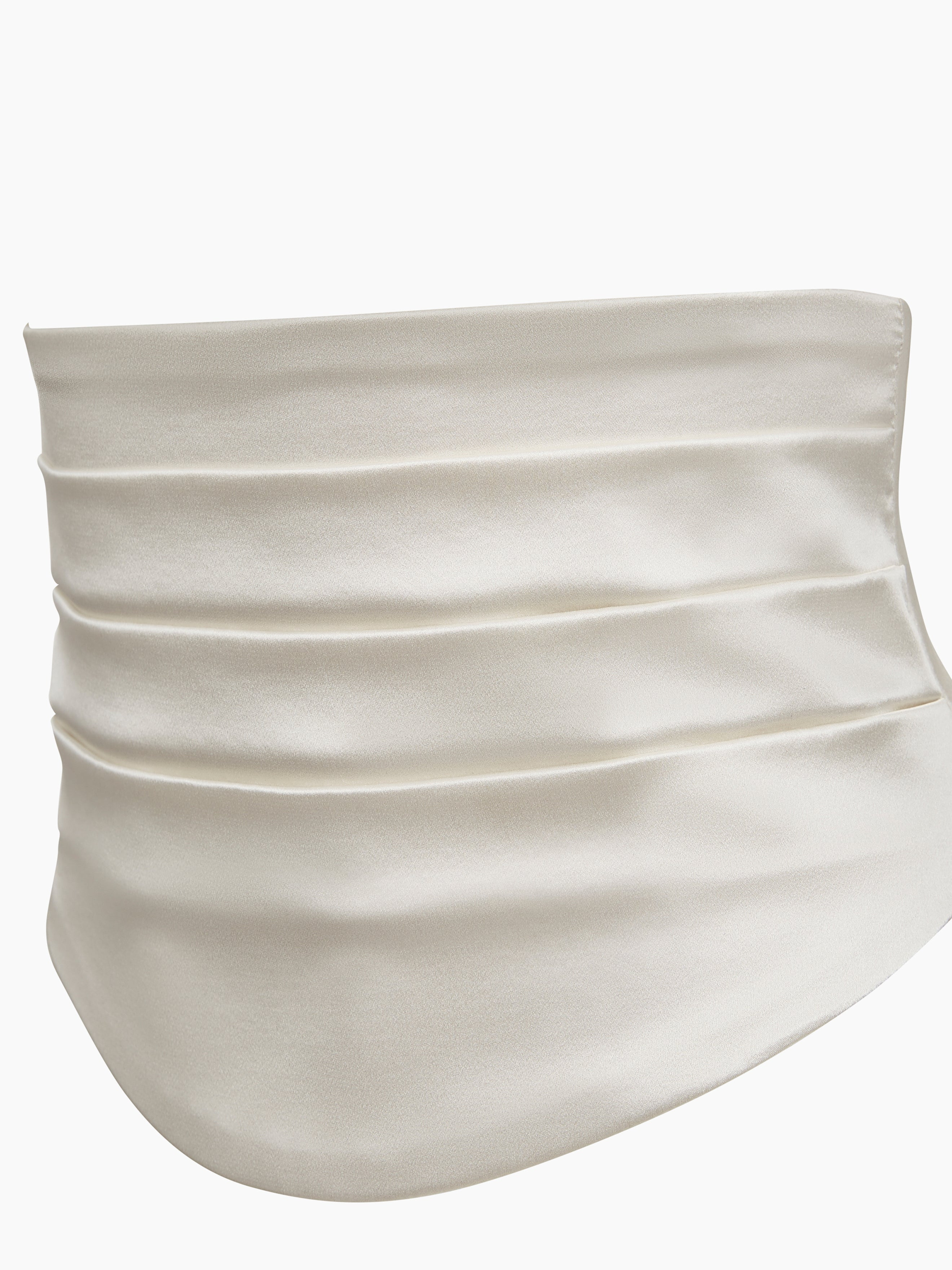 White Satin Tuxedo Belt - 2