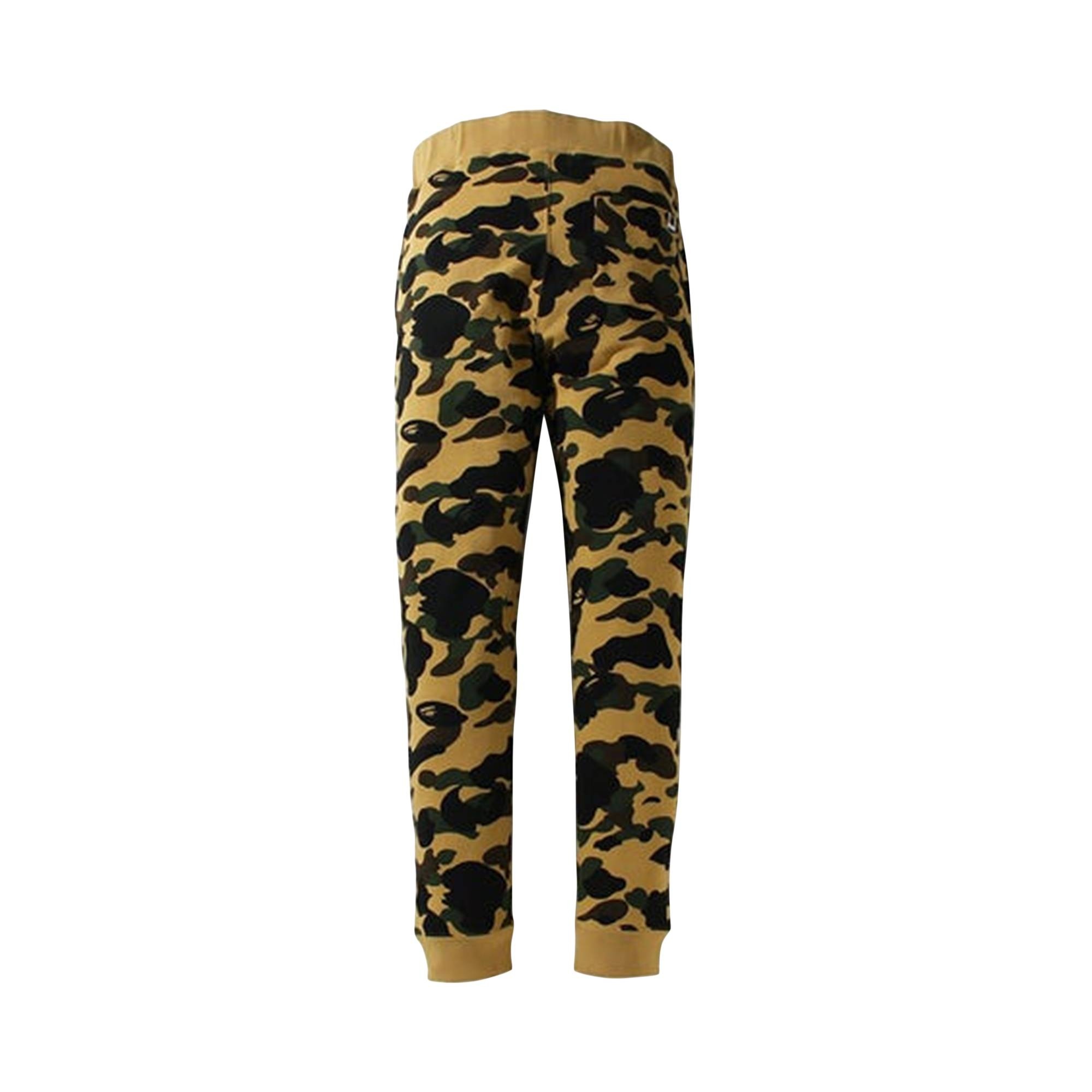 BAPE 1st Camo Shark Slim Fit Sweatpants 'Yellow' - 2