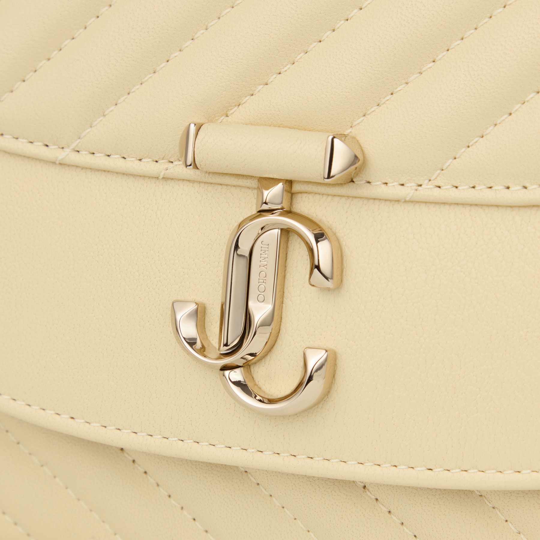 Avenue Curve Top Handle
Buttermilk Quilted Biker Leather Shoulder Bag with Pearl Detail - 4