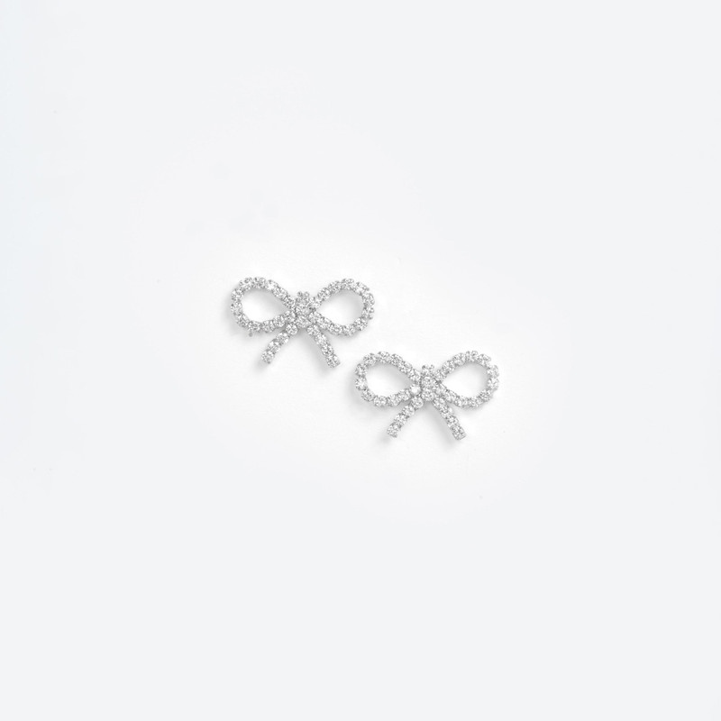 Mini Bow Crystal Earrings - 1