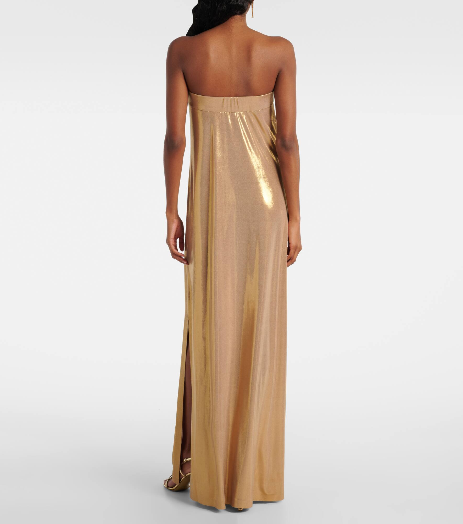 Strapless lamé gown - 3