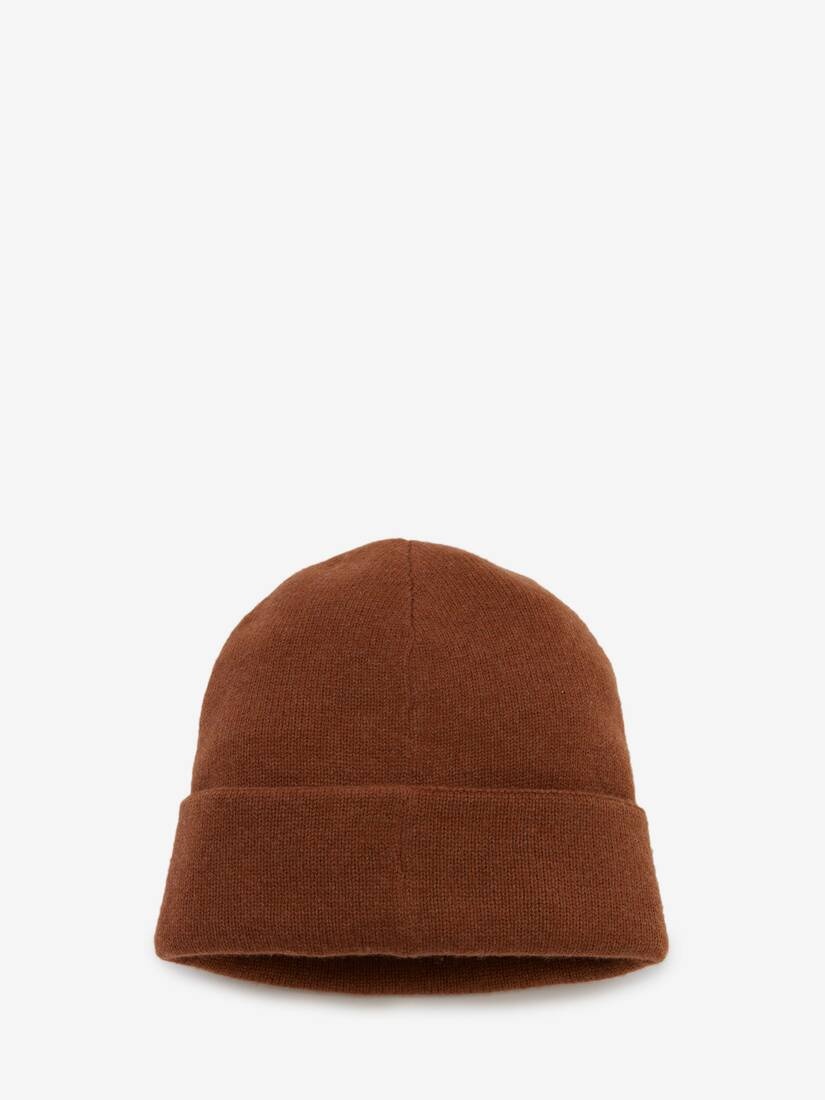 Mcqueen Wool Beanie in Light Brown/blue - 2