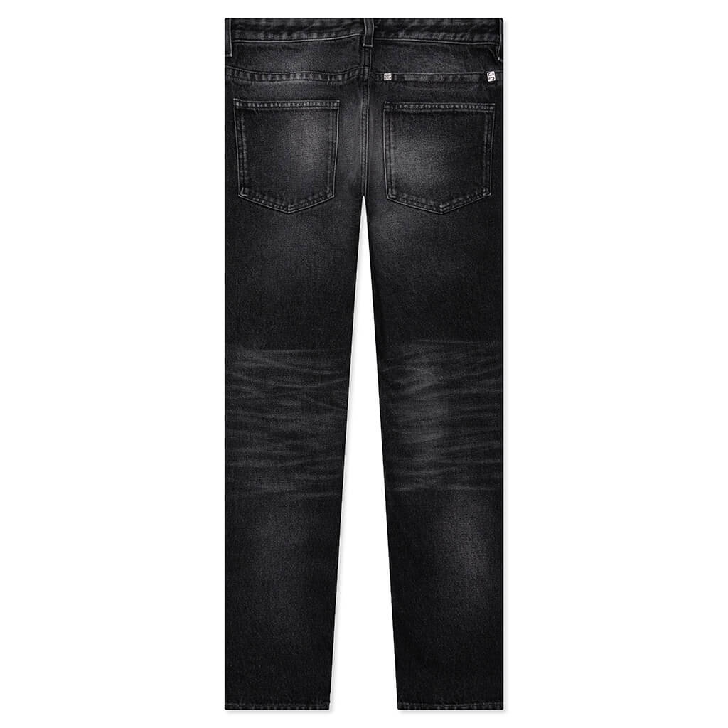 GIVENCHY SLIM FIT DENIM W/ ZIPS - BLACK/WHITE - 2