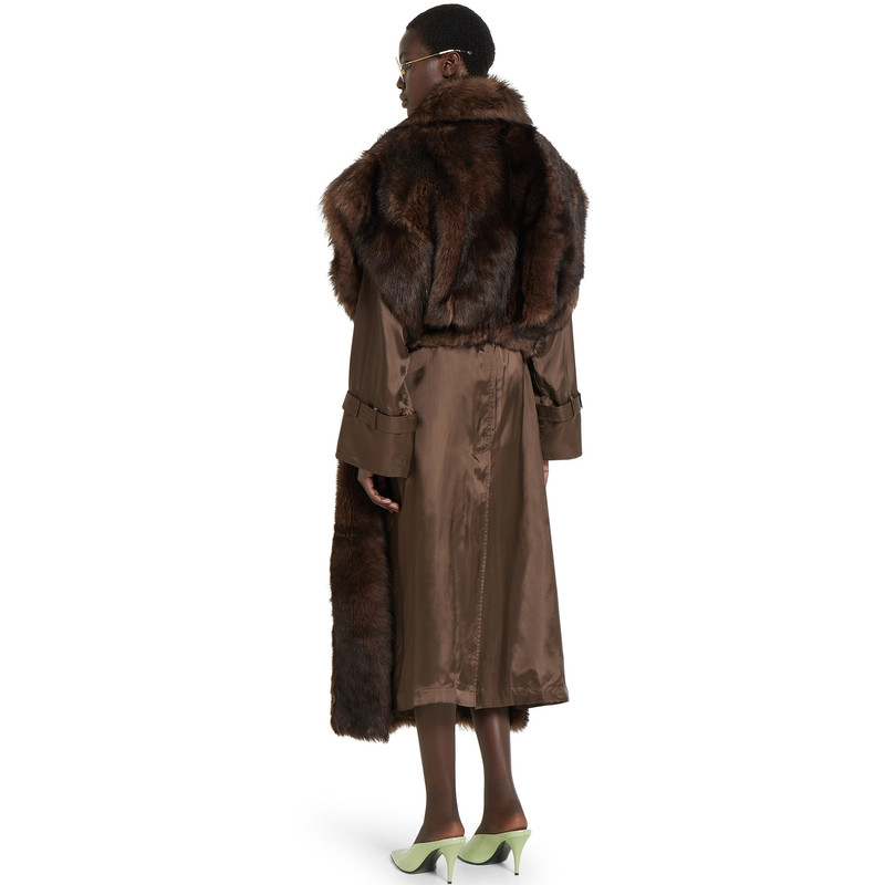 Soft hairy shearling coat with belt 4