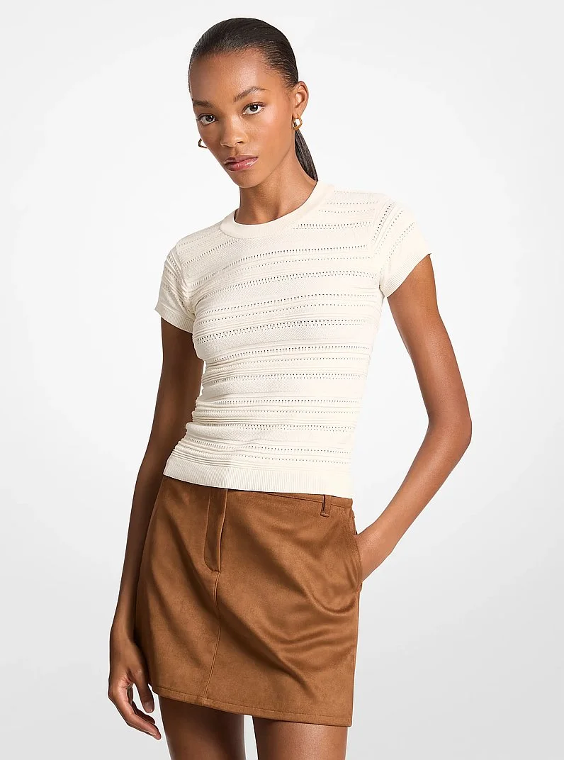 Knit Short-Sleeve Top - 1
