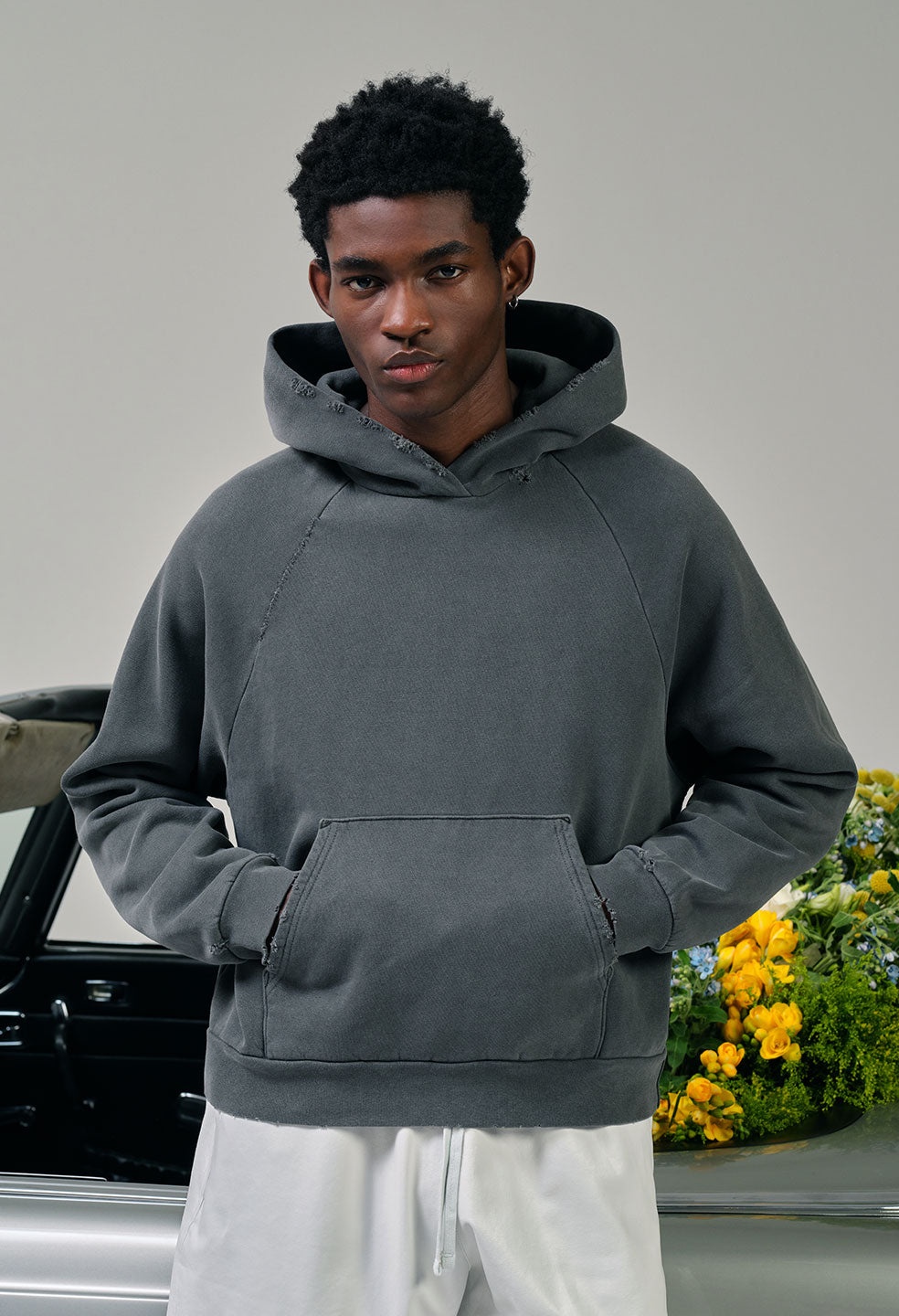 John Elliott FOLSOM CROPPED HOODIE