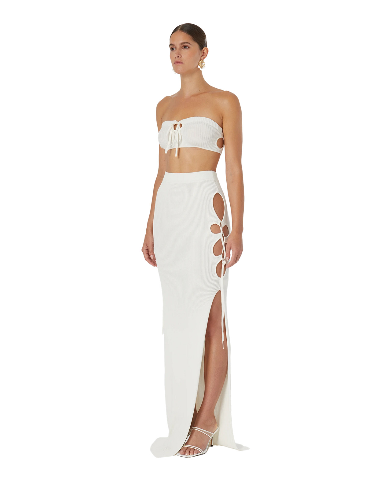 Cut Out Ribbed Long Skirt | Casablanca Paris - 3