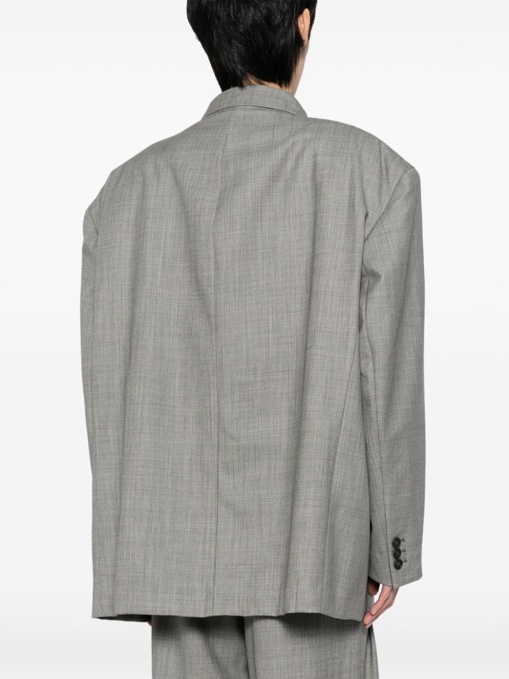 double-breasted wool blazer - 4