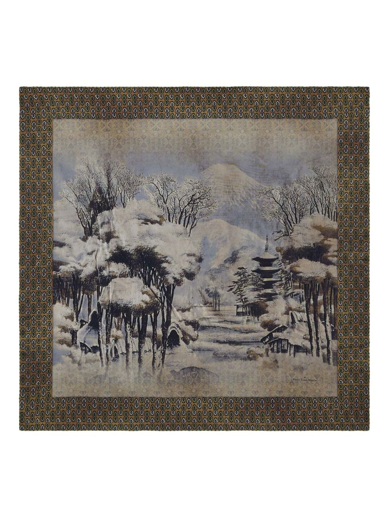 landscape-print scarf 1
