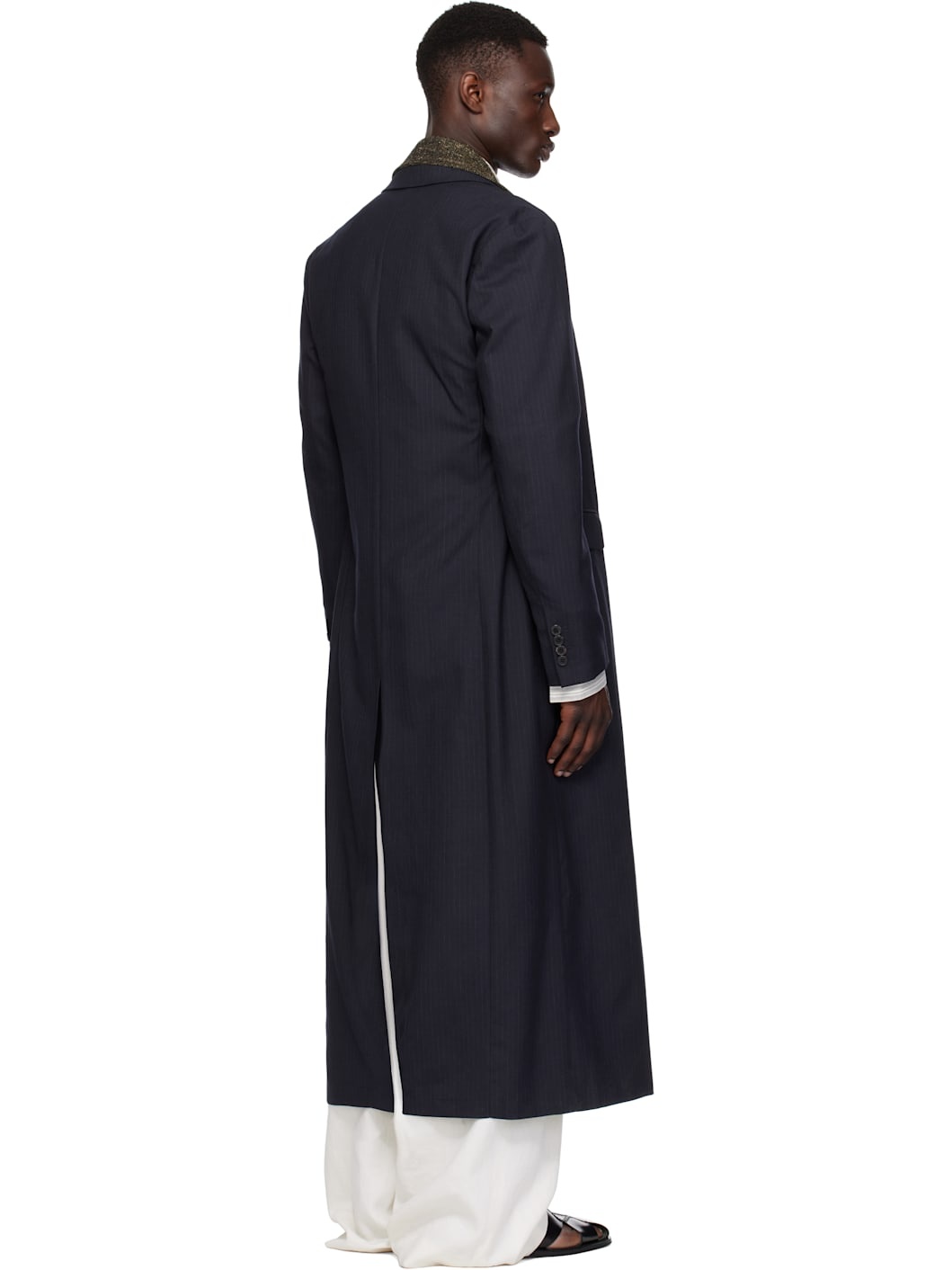 Navy Wool Coat - 3