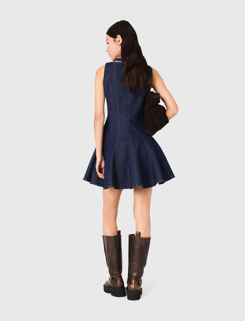 Mini denim dress with ruffles 4