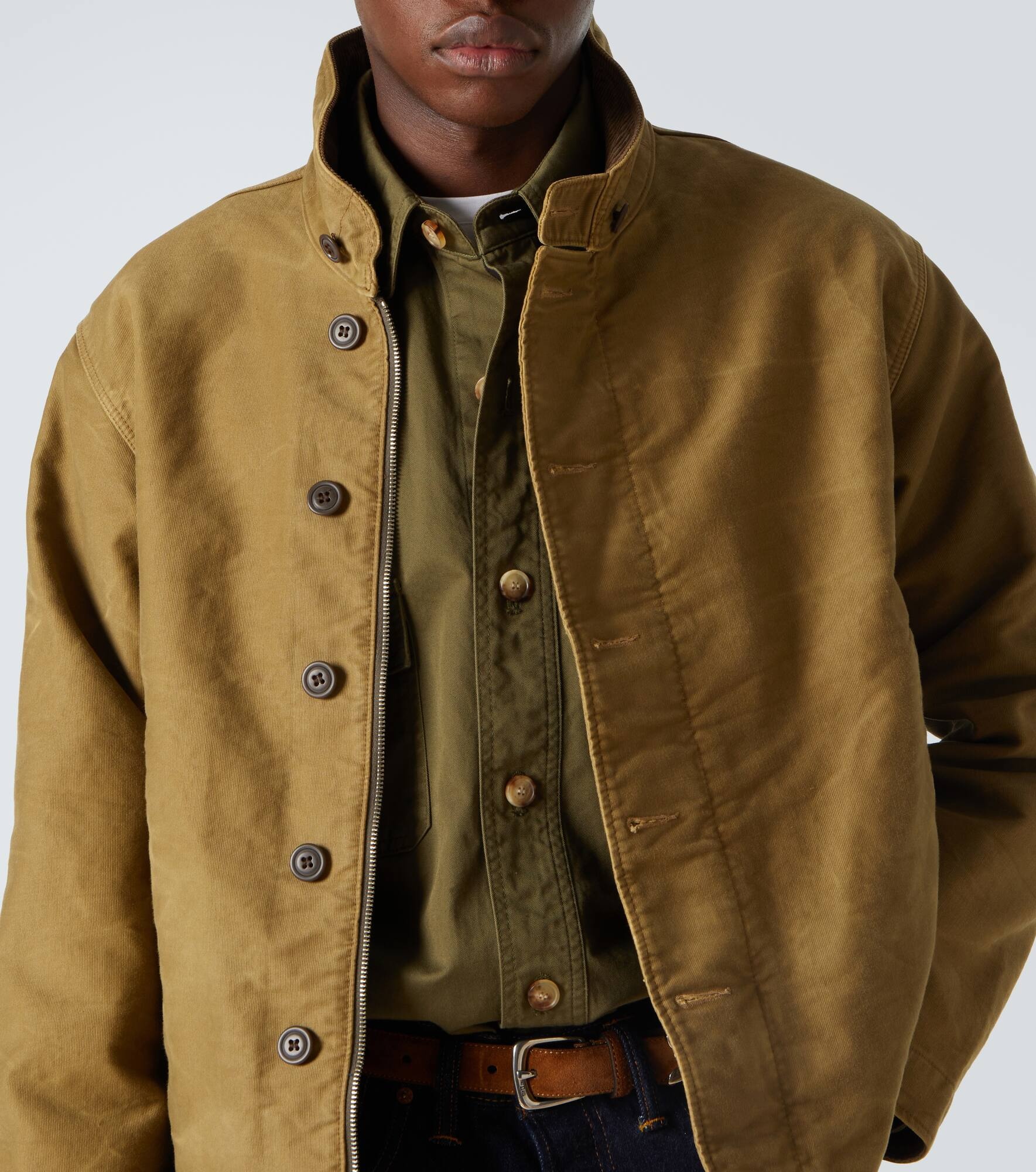 Corduroy-trimmed cotton jacket - 5