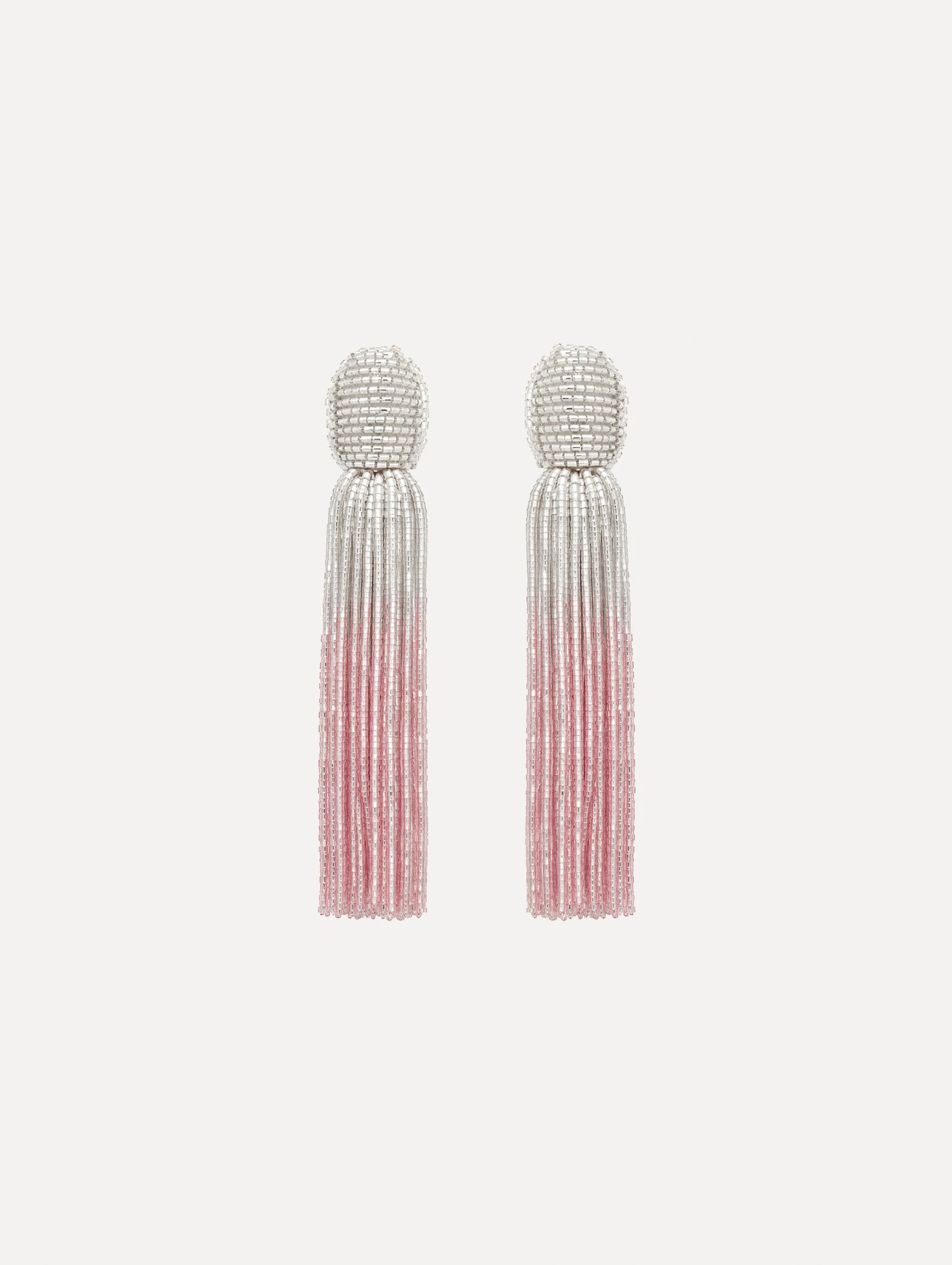 OMBRE BEADED TASSEL EARRINGS - 1