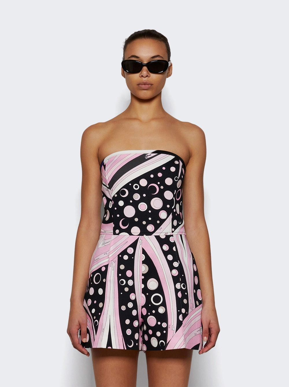 Fontane-print Jumpsuit Black And Pink - 3