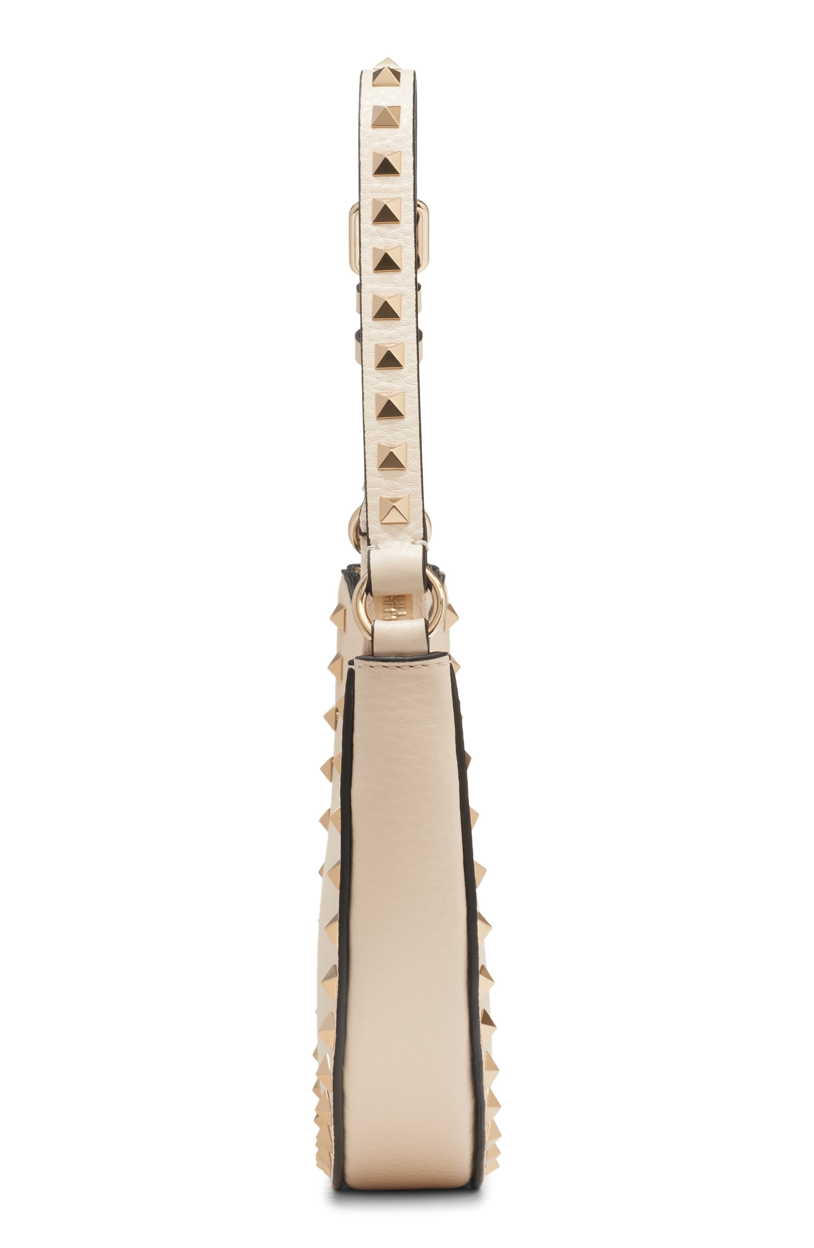 Valentino Garavani Mini Rockstud Leather Hobo Bag in Light Ivory at Nordstrom - 5