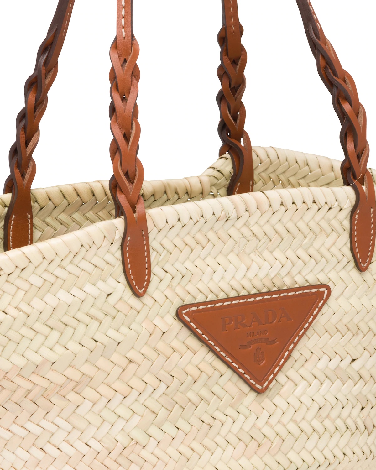 Woven Palm and Leather Tote - 6