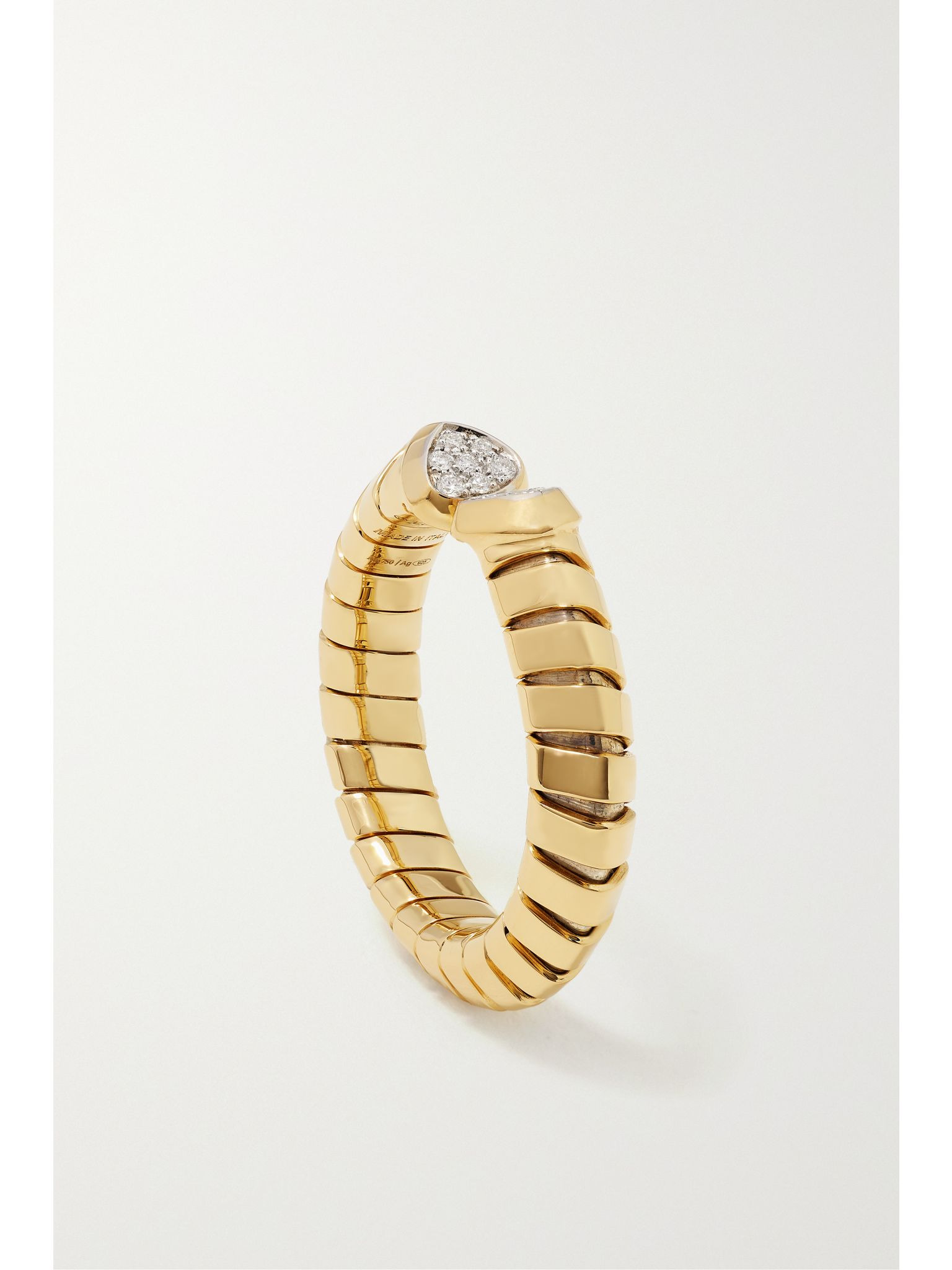 Trisolina 18-karat gold, silver and diamond ring Gold - 5