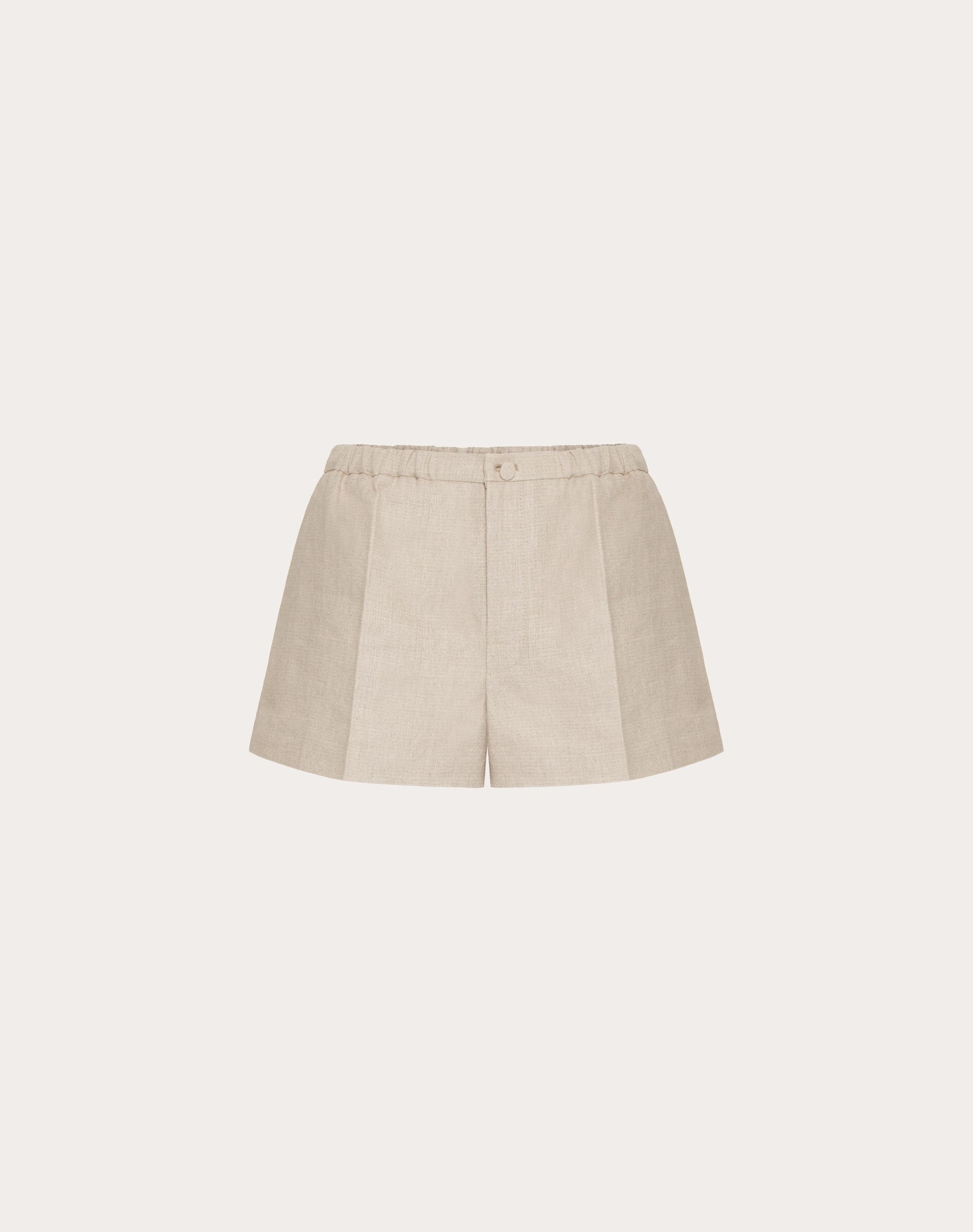 LINEN CANVAS BERMUDA SHORTS - 1