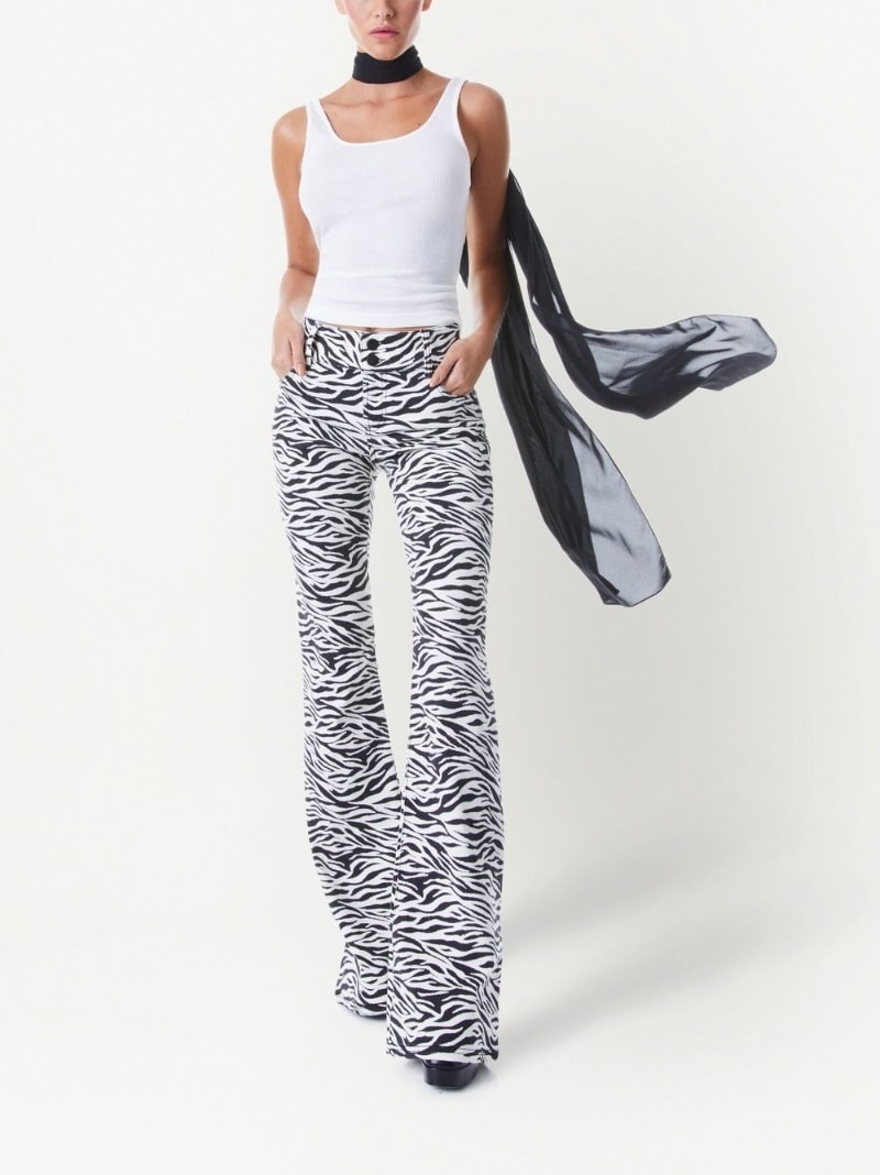 Stacey zebra-print flared jeans - 2