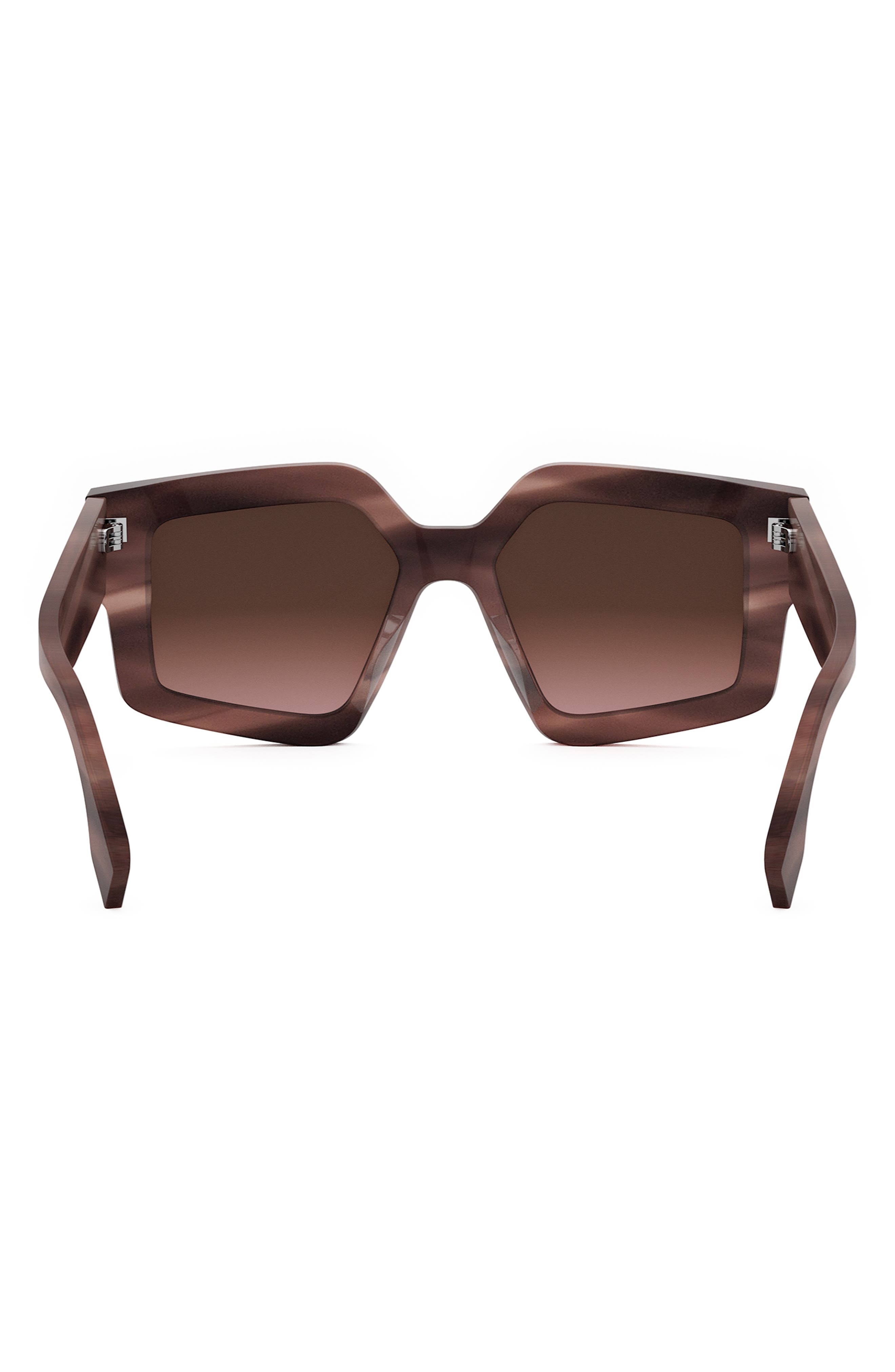 Fendi Roma 52mm Square Sunglasses in Pink /Other /Gradient Brown at Nordstrom - 7