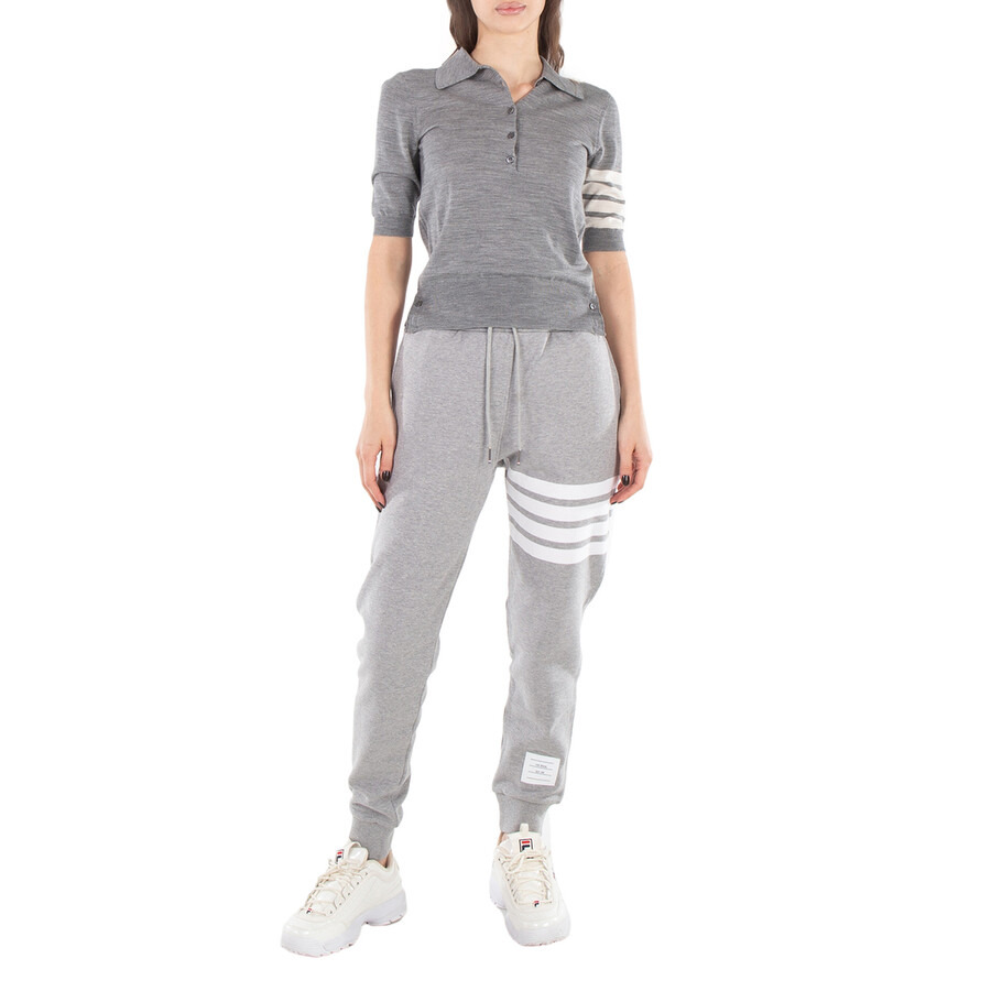 Thom Browne Light Grey 4-Bar Engineered Track Pants - 3