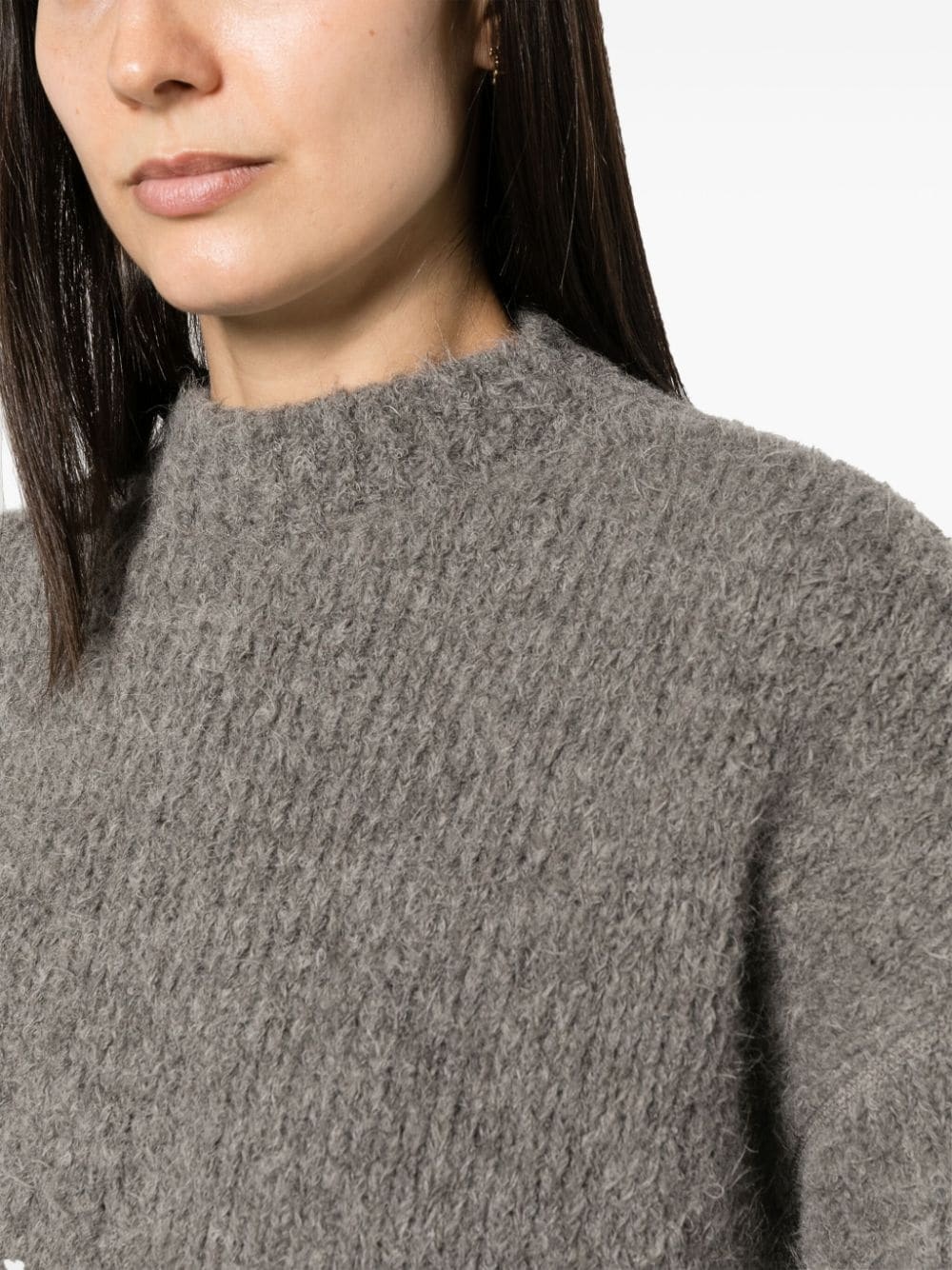 brushed chunky-knit jumper