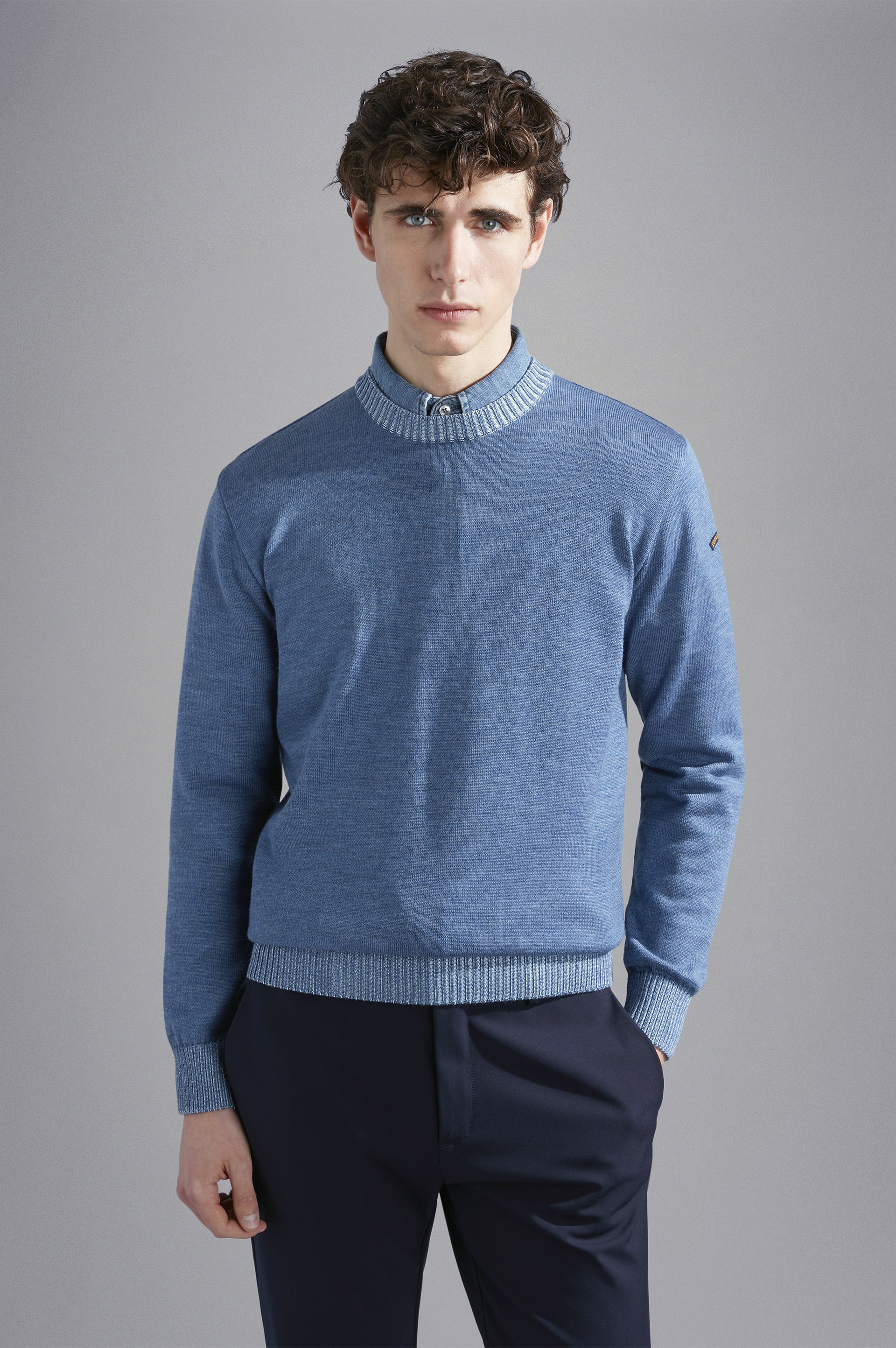 WOOL SWEATER WITH CONTRASTING PROFILES - 6