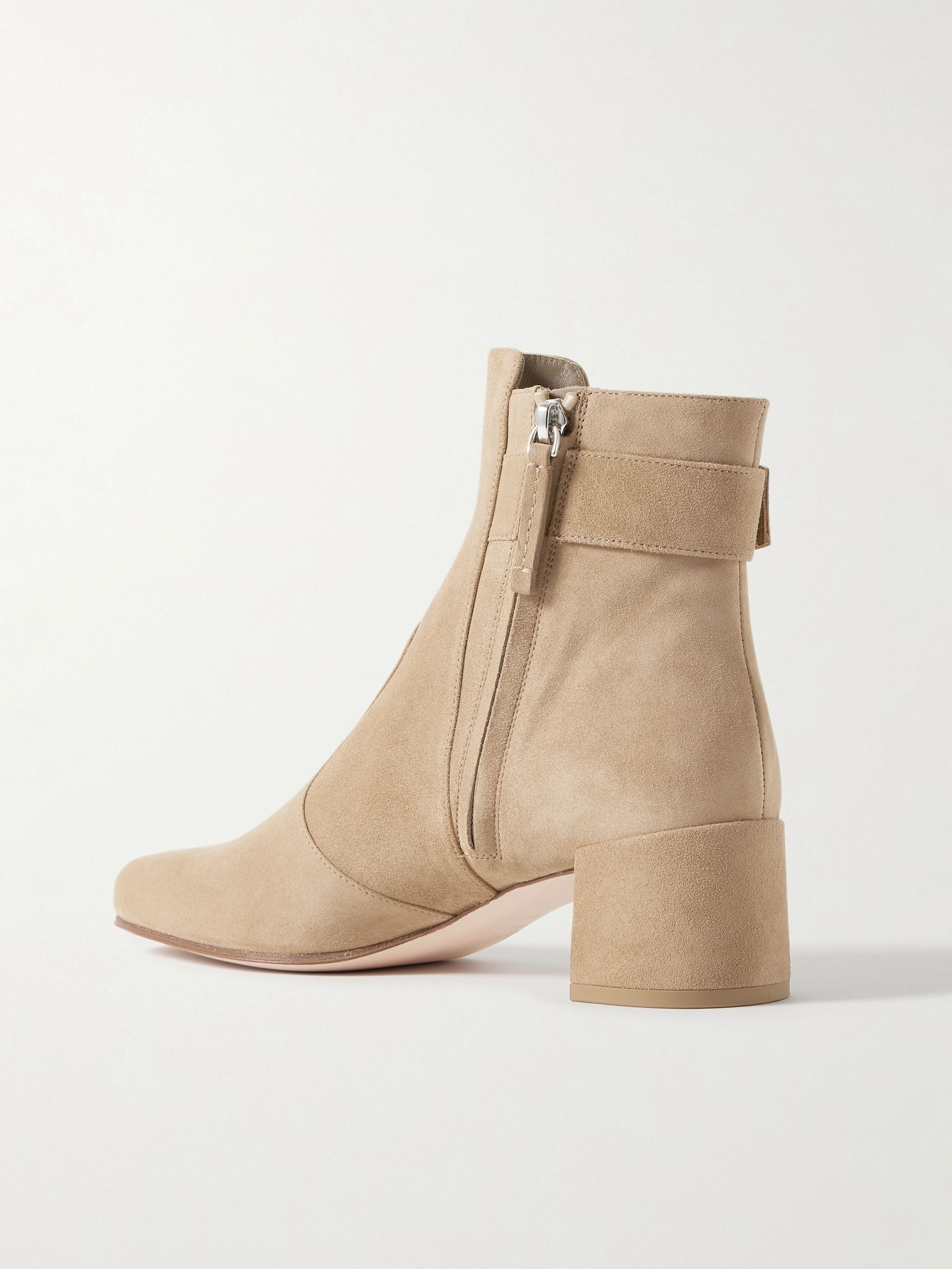 Très Vivier Polly 45 buckled suede ankle boots Camel - 3