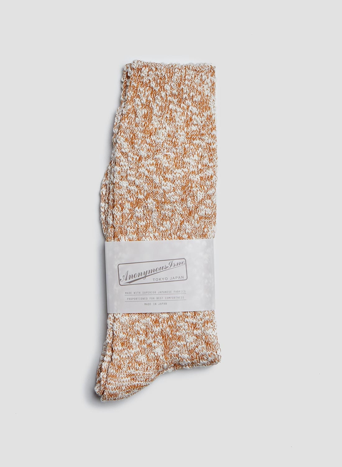 Anonymous Ism Lightweight Slub Crew Sock in Mustard - 1