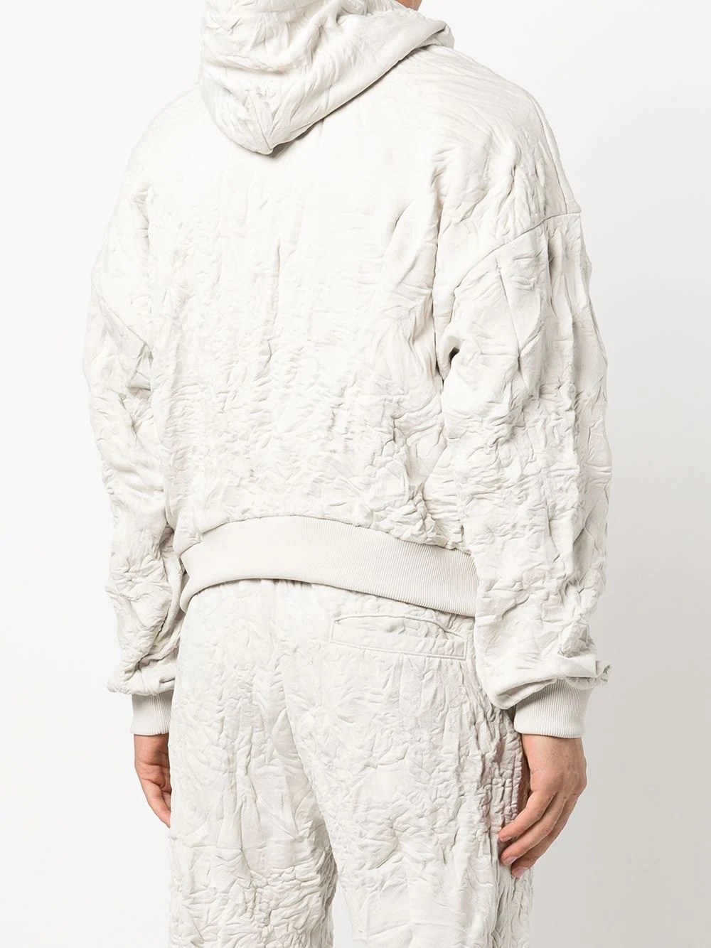 crinkled-effect terry hoodie - 4