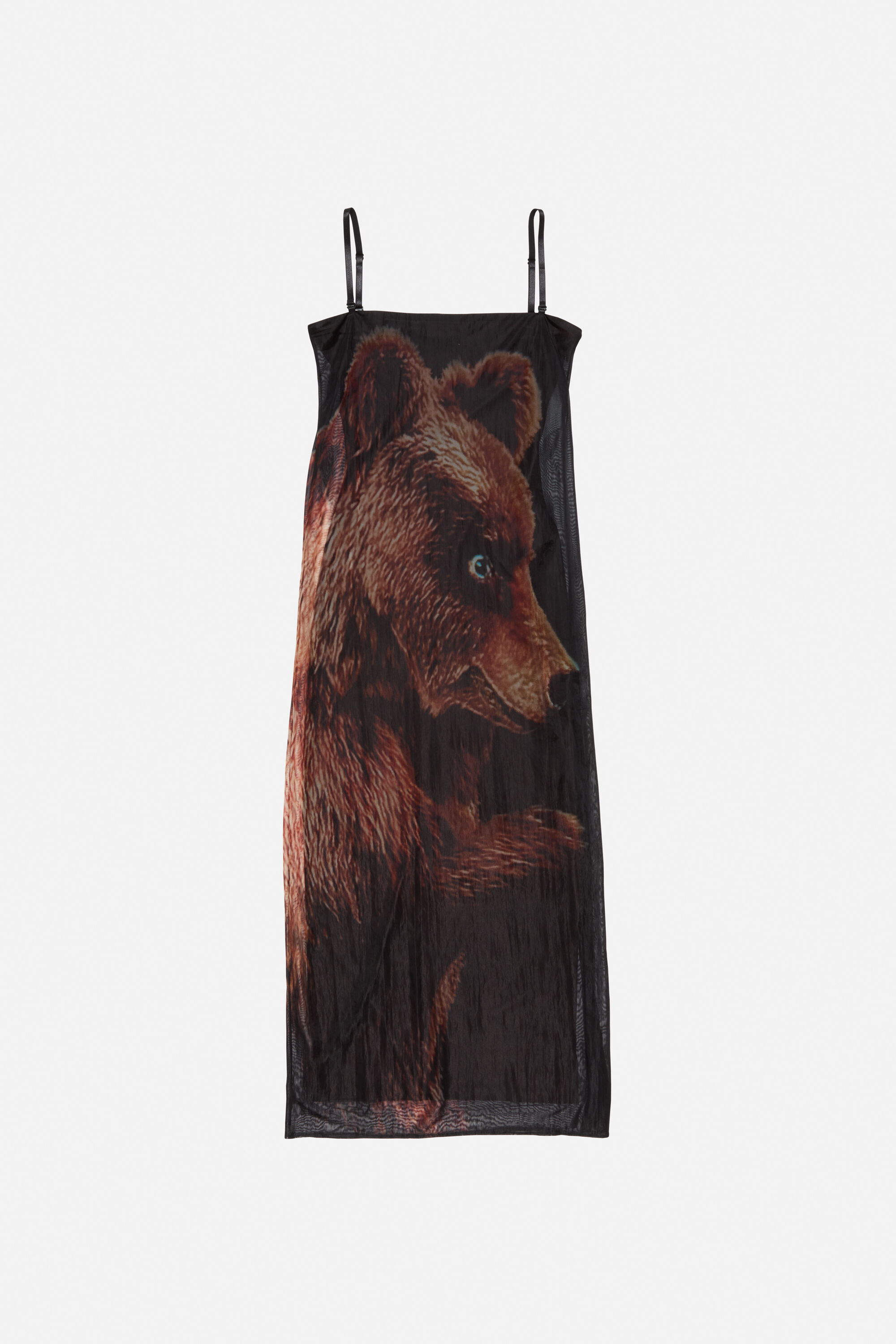 Sheer printed dress - Black/brown - 6
