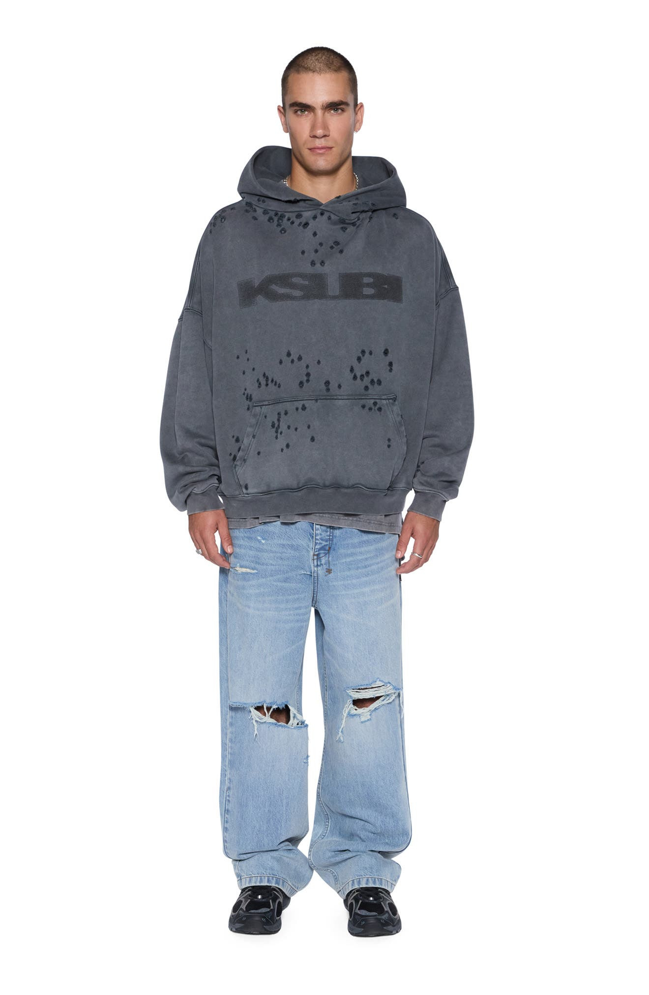 Ksubi Blasted Ekcess Oversize Hoodie in Black at Nordstrom - 3