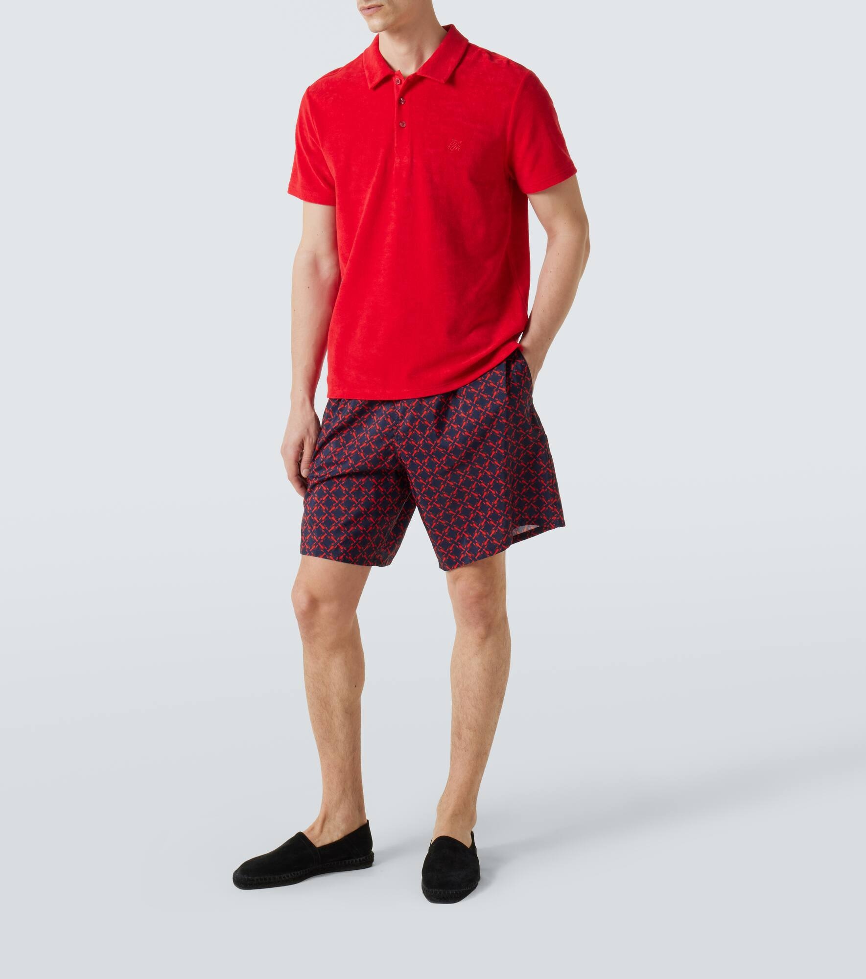 Cotton-blend terry polo shirt - 2